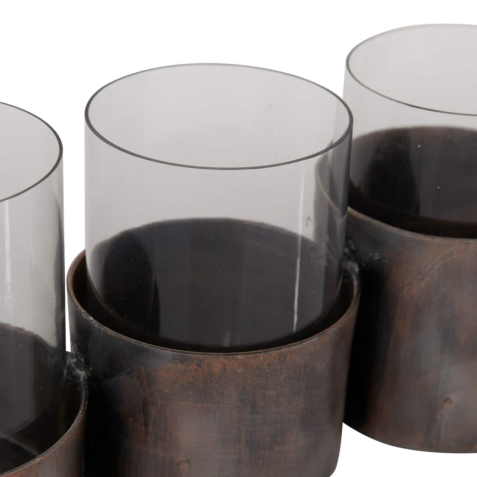 23" Black Iron Modern Candlestick Holder