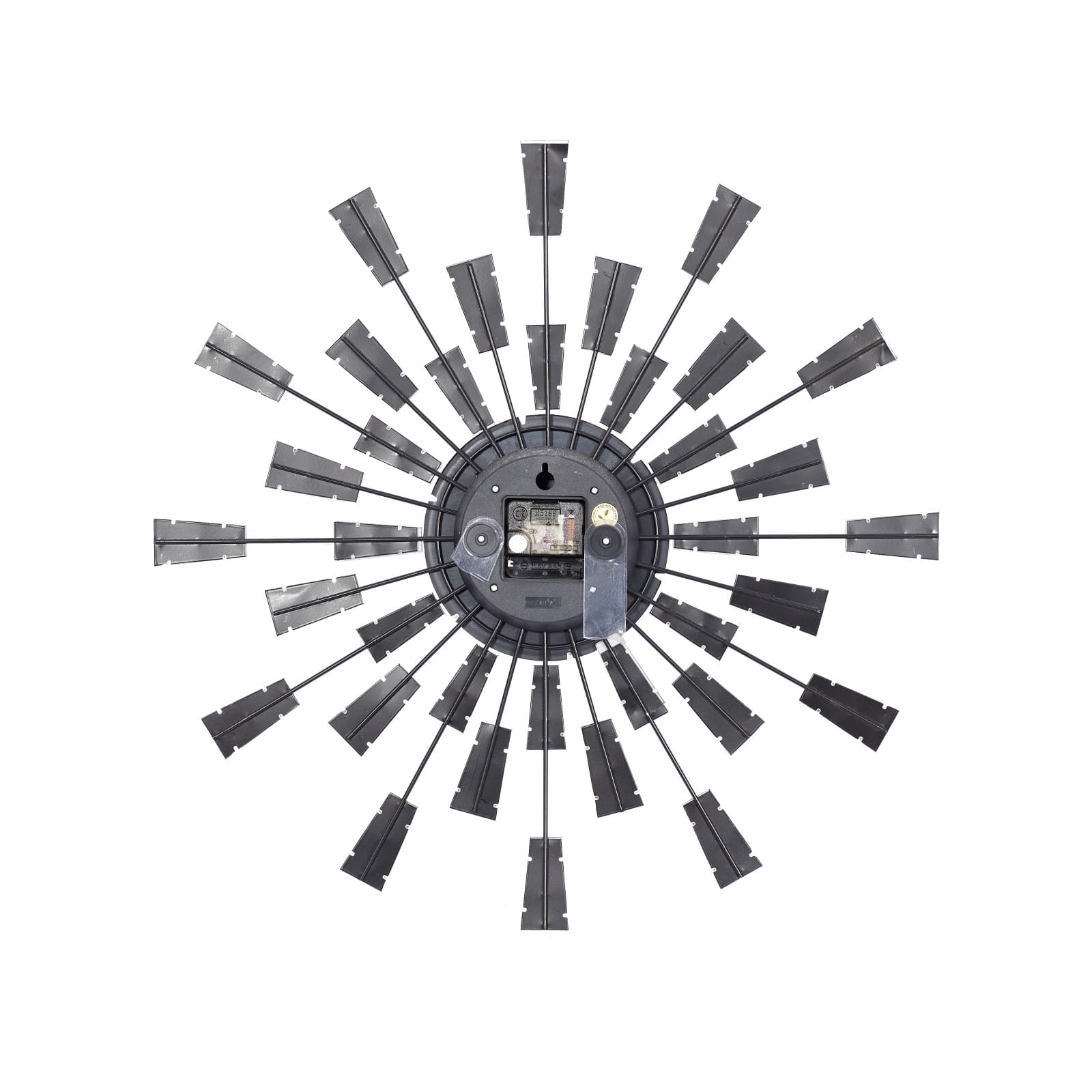 22" Brown Metal Modern Wall Clock