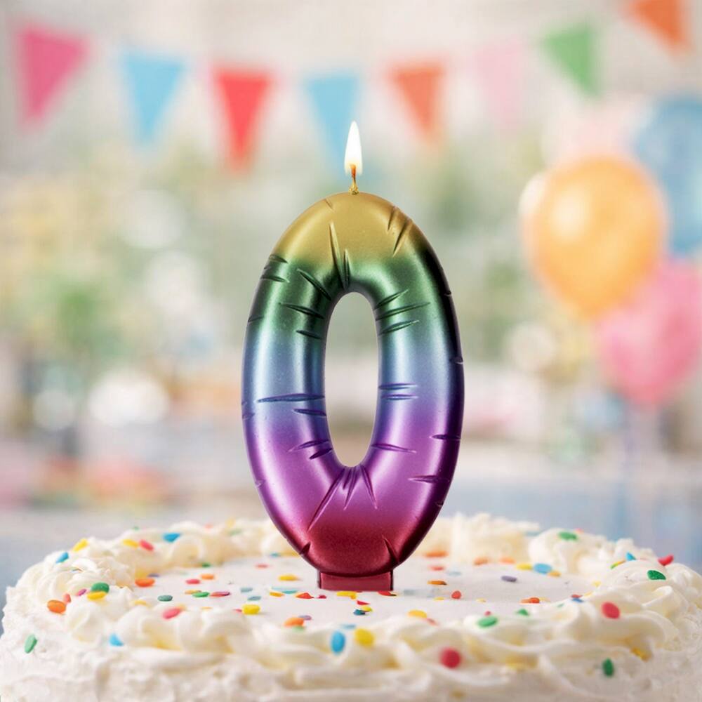 Rainbow Number Candle by Makery