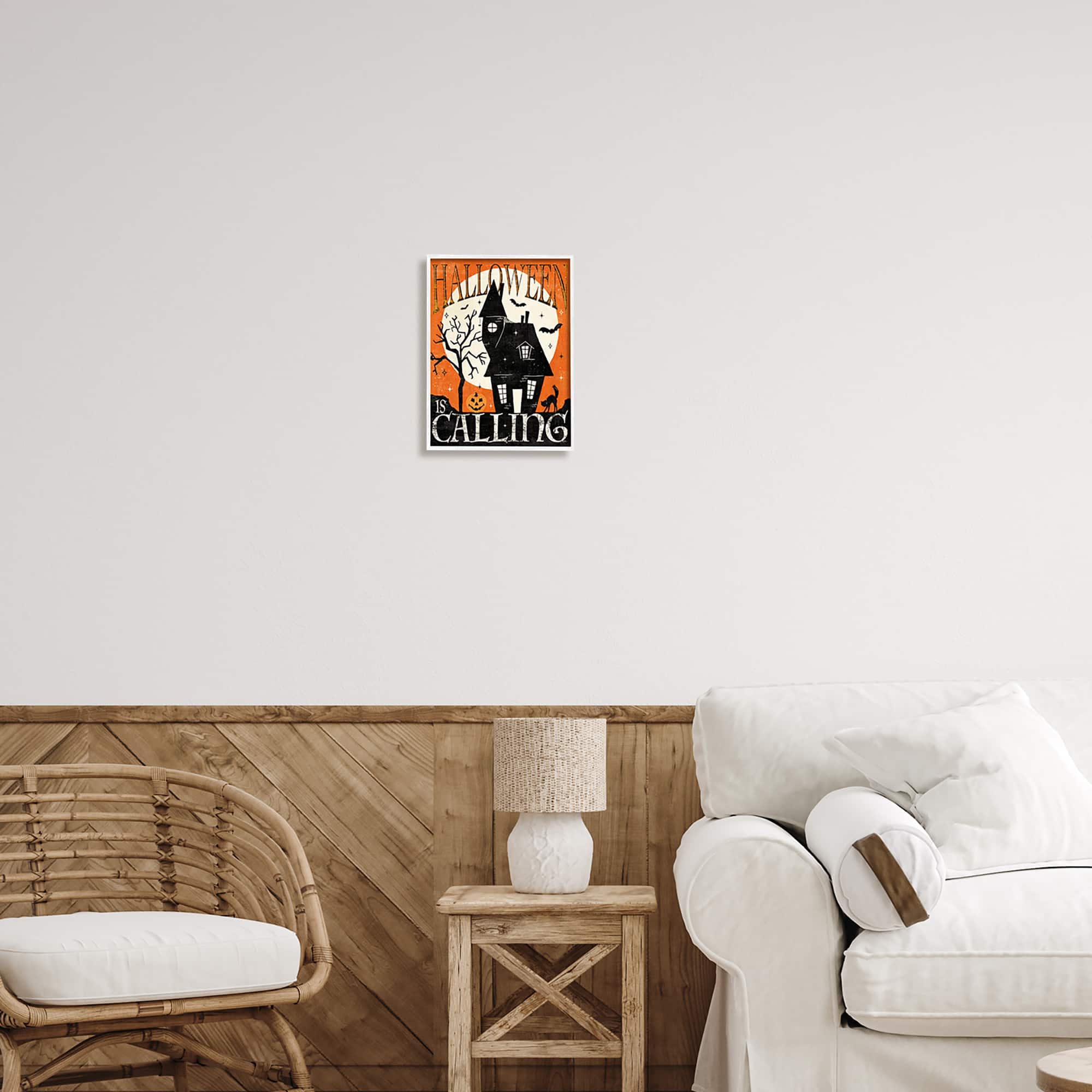 Stupell Industries Halloween Is Calling Haunted House Framed Giclee Art