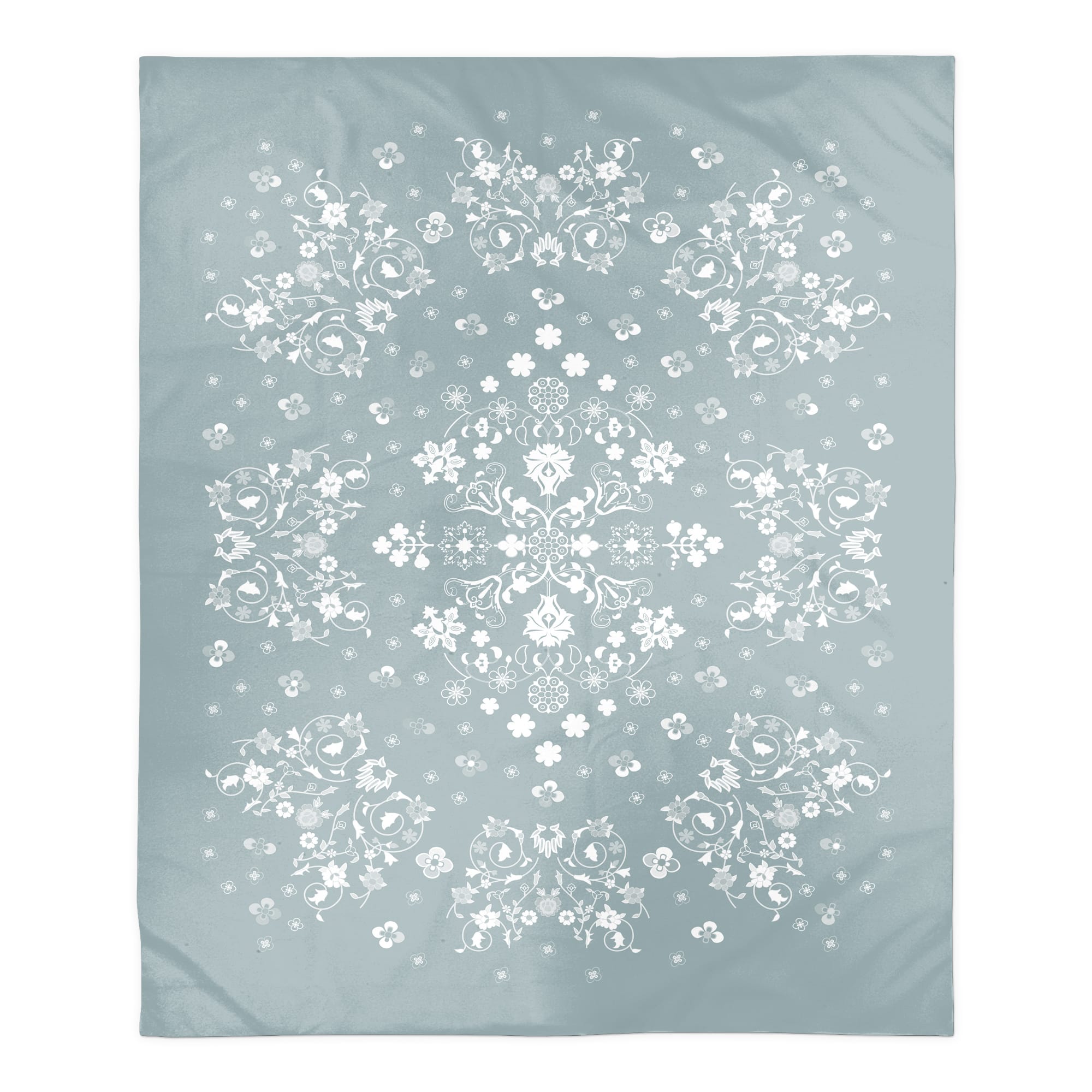 Blue Persian Sherpa Fleece Blanket