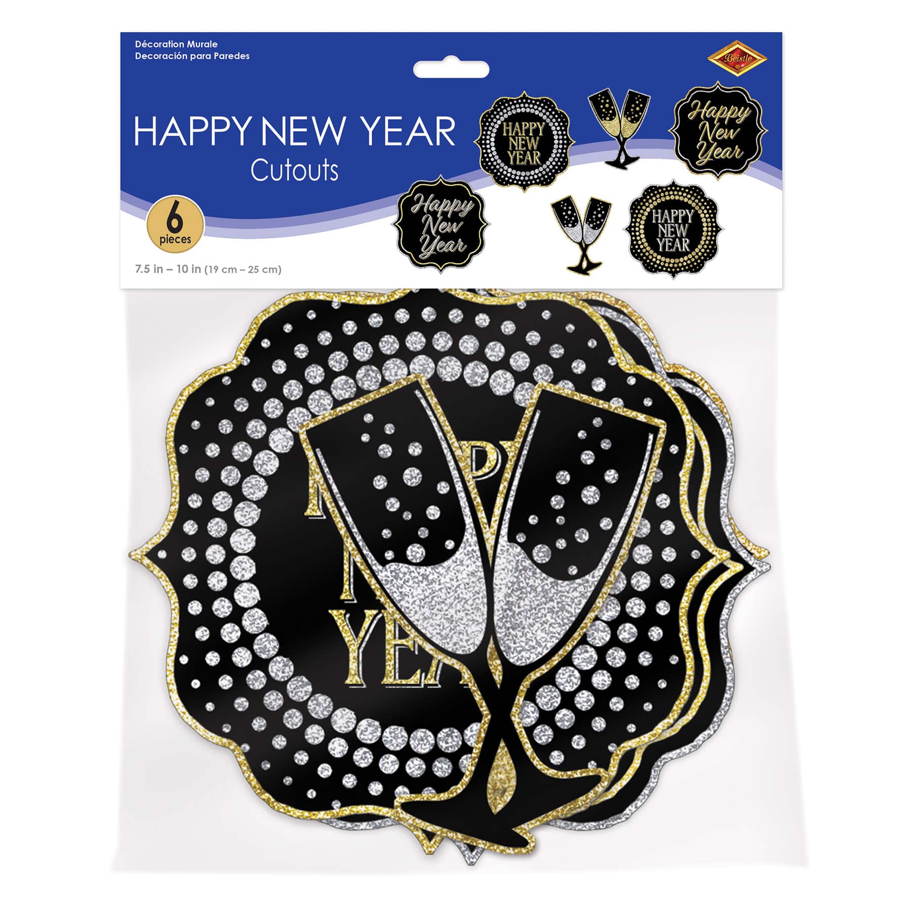 Beistle Happy New Year Cutouts, 2 Packs of 6