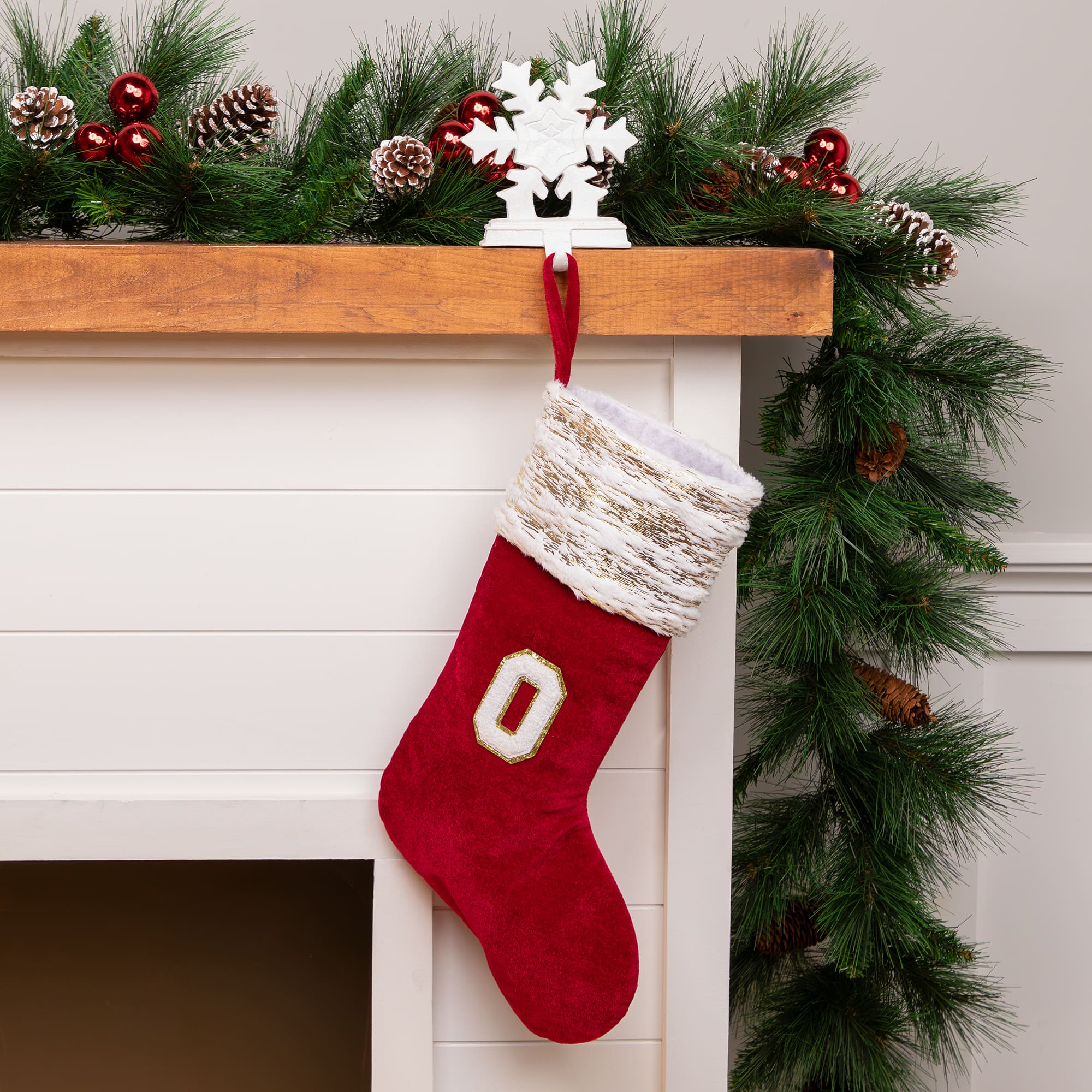 Velvet JOY Christmas Stockings - 20"- Red - Set of 3