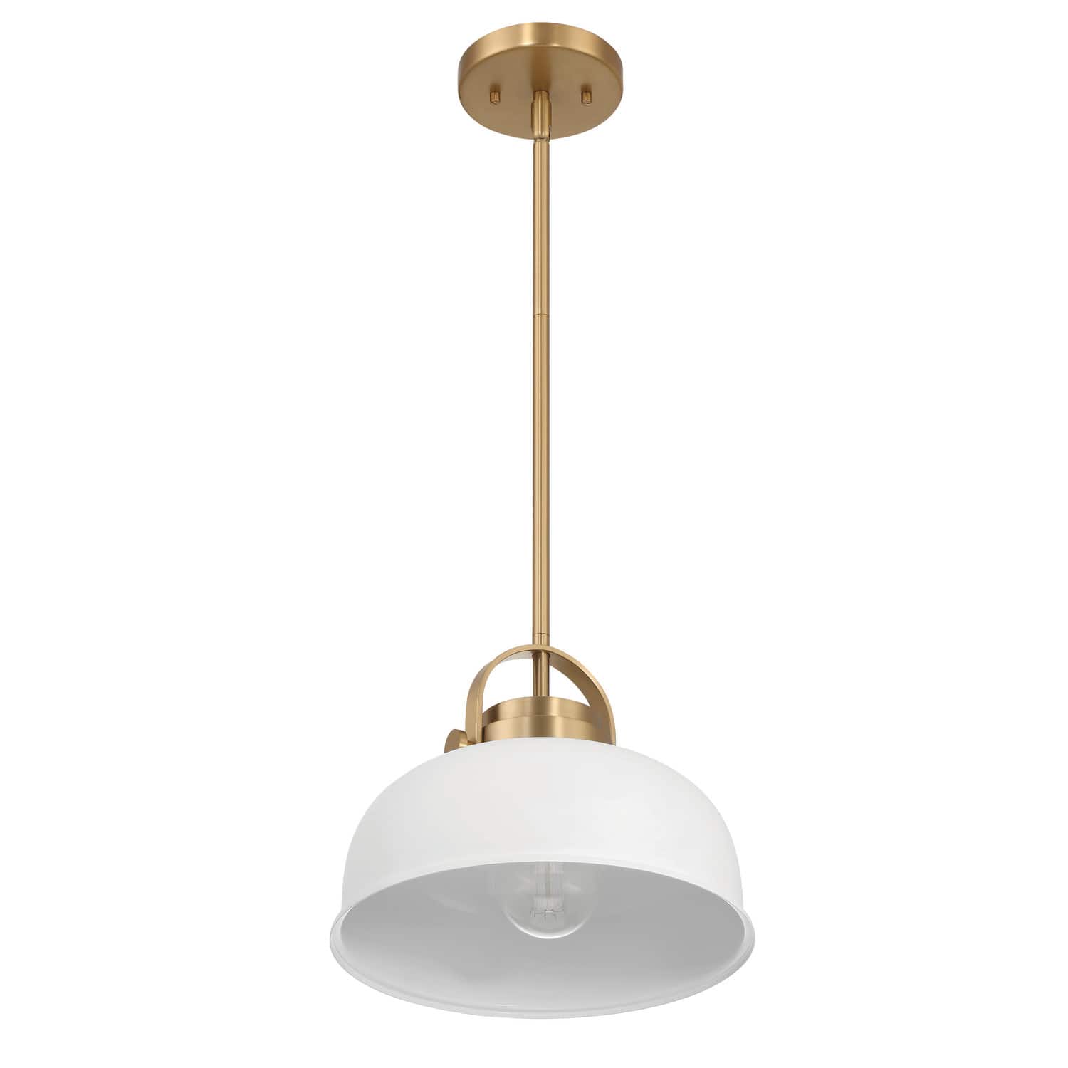 Hello Honey® Arte White & Gold Industrial Metal 2-Tone Ceiling Light