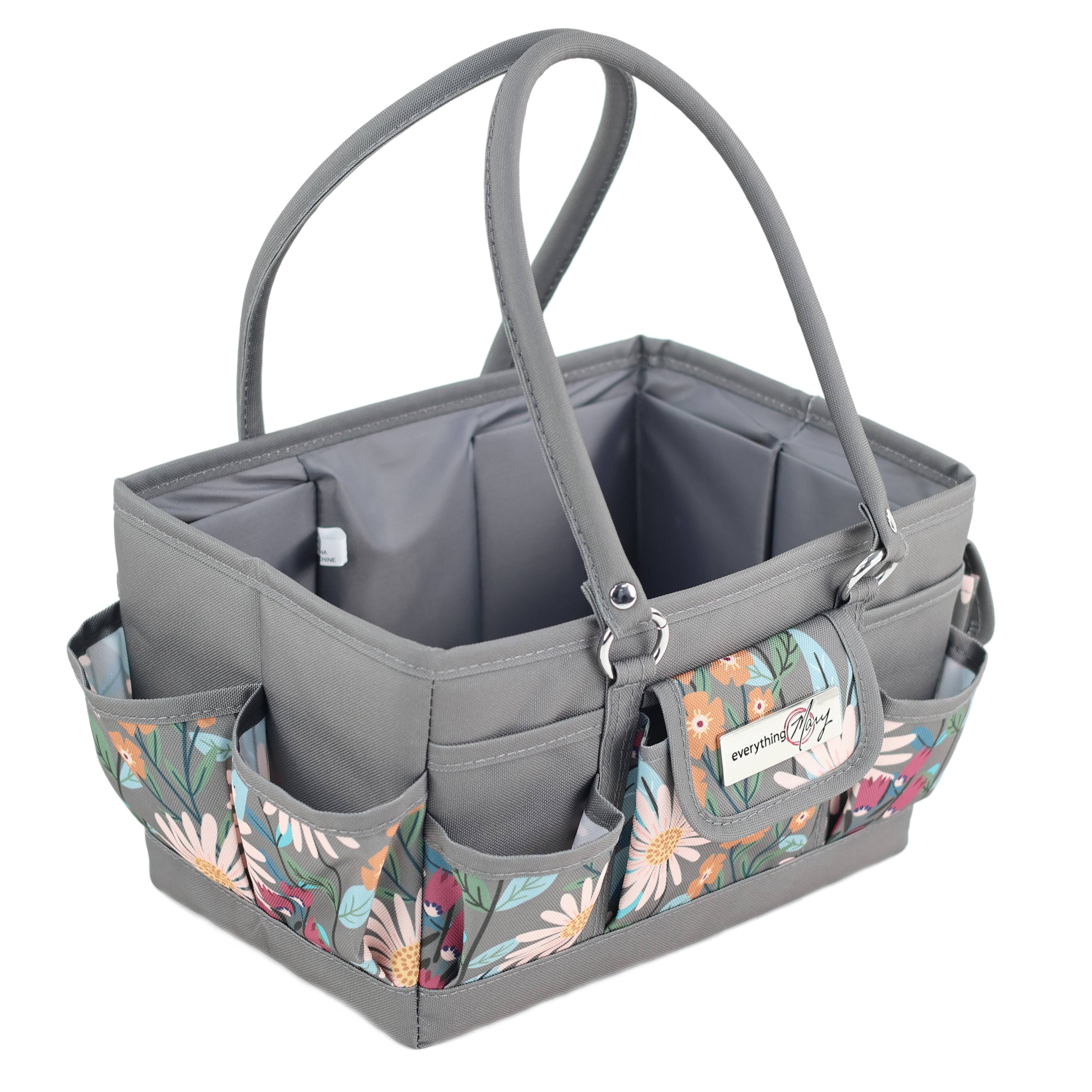 Everything Mary Daisy Floral Print Sewing Store & Tote Craft Organizer