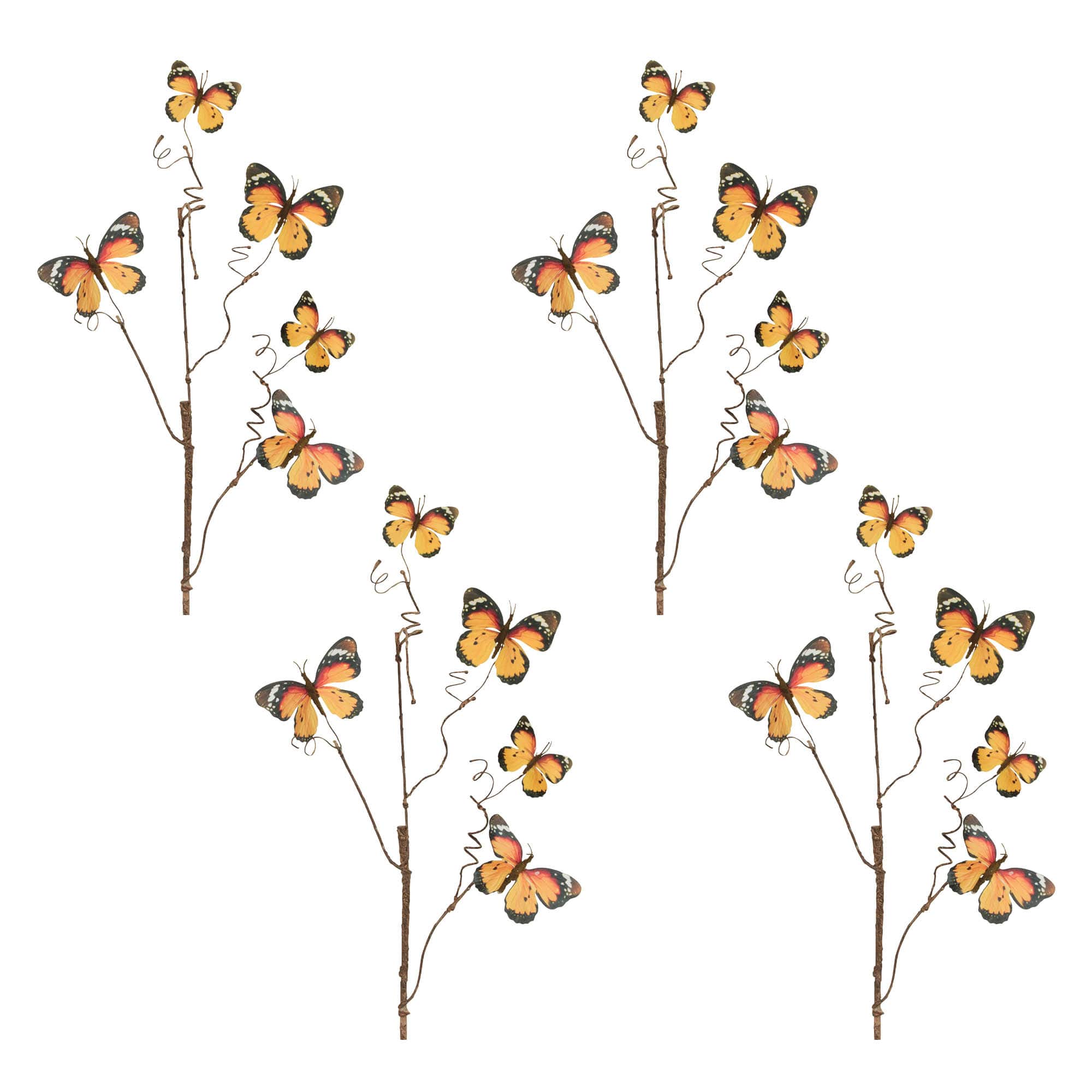 26.5" Orange & Black Butterfly Twig Sprays, 4ct.