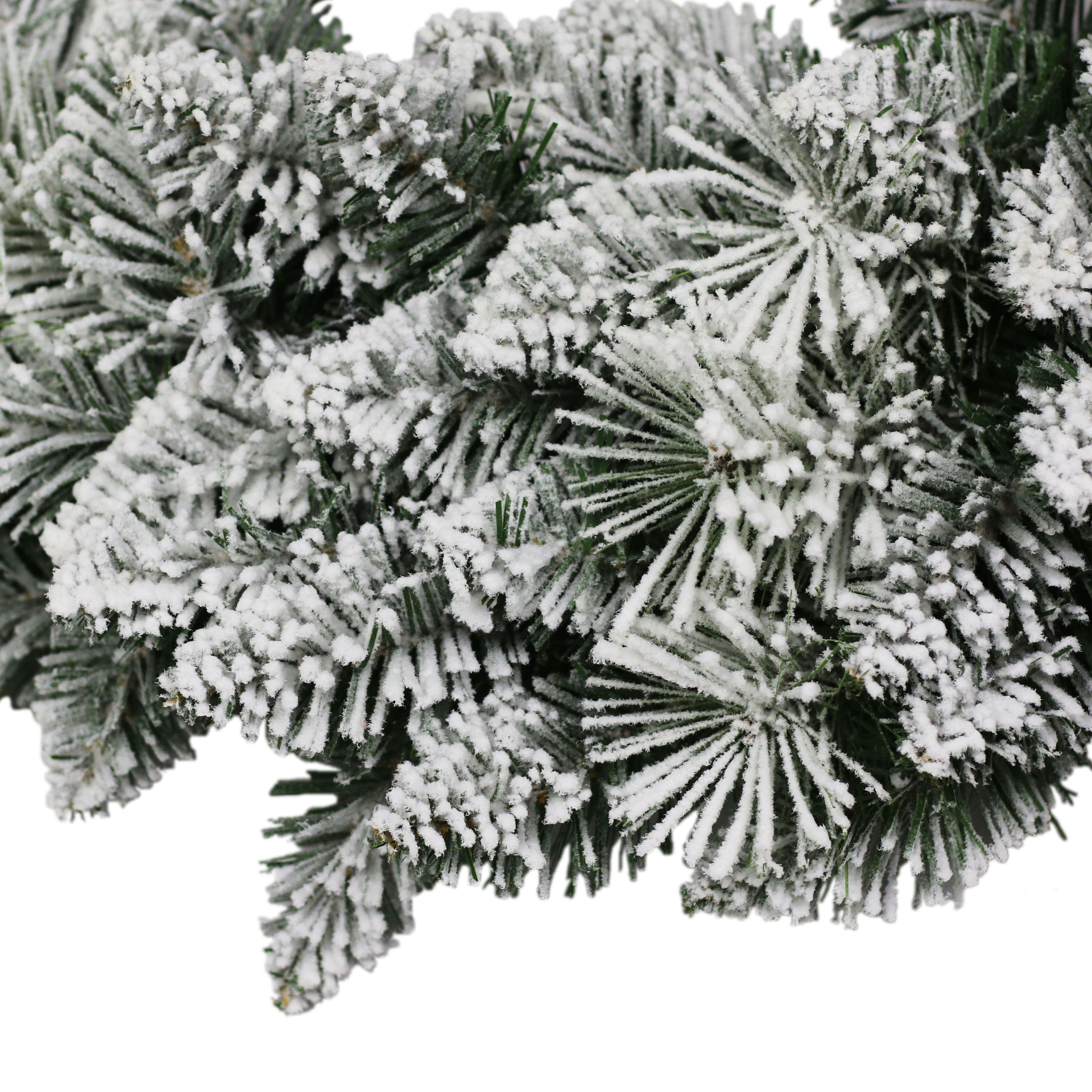 6 Pack: 24" Flocked Spruce Wreath