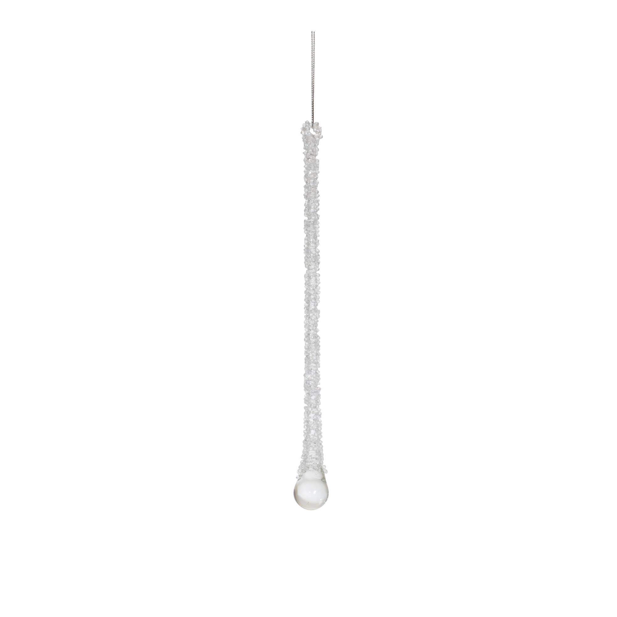 Clear Beaded Glass Icicle Drop Ornaments Set