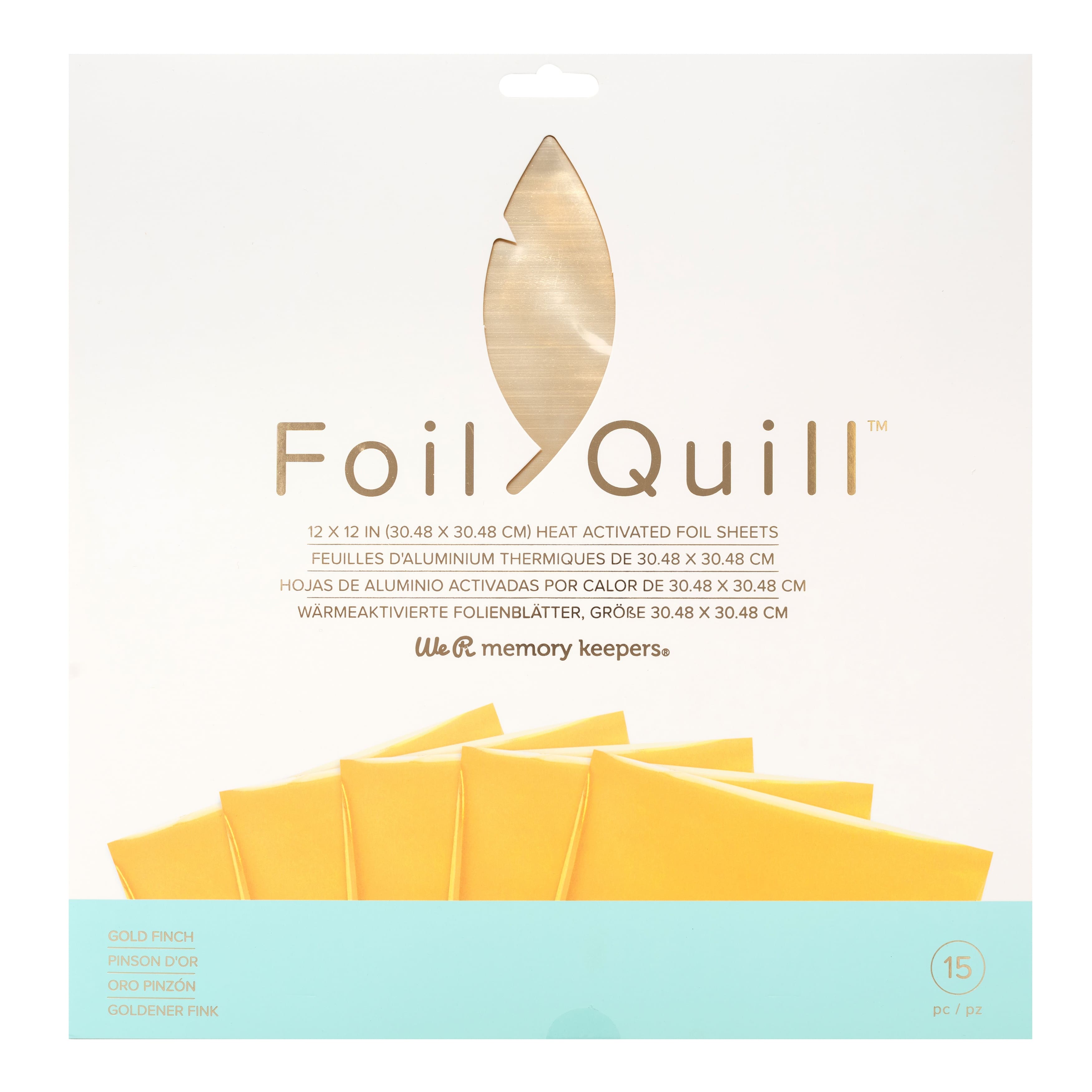 We R Memory Keepers® 12" x 12" Gold Finch Foil Quill Foil Sheets, 15ct.