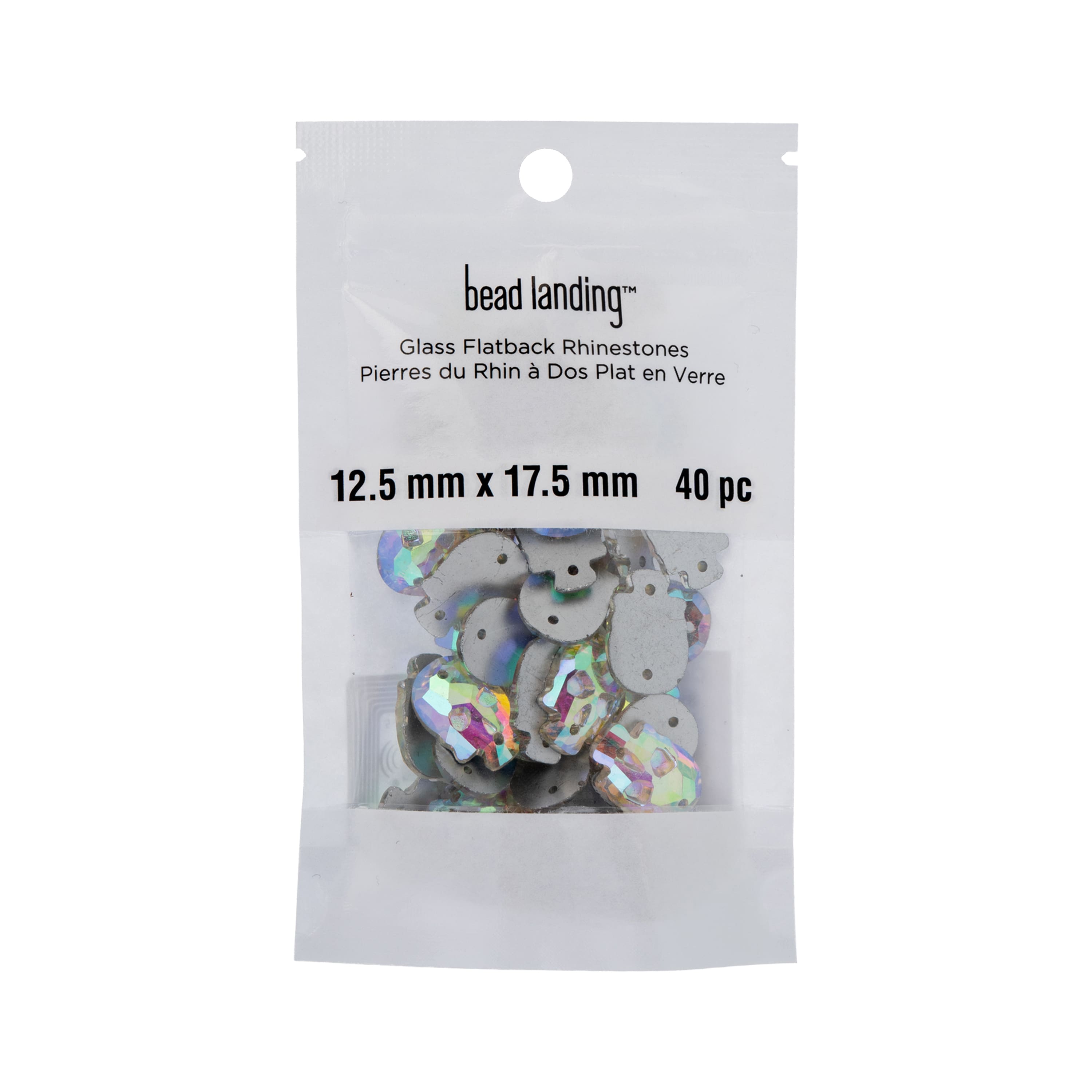 17.5mm Glass Skull Flatback Sew-On Rhinestones, 40ct. by Bead Landing™