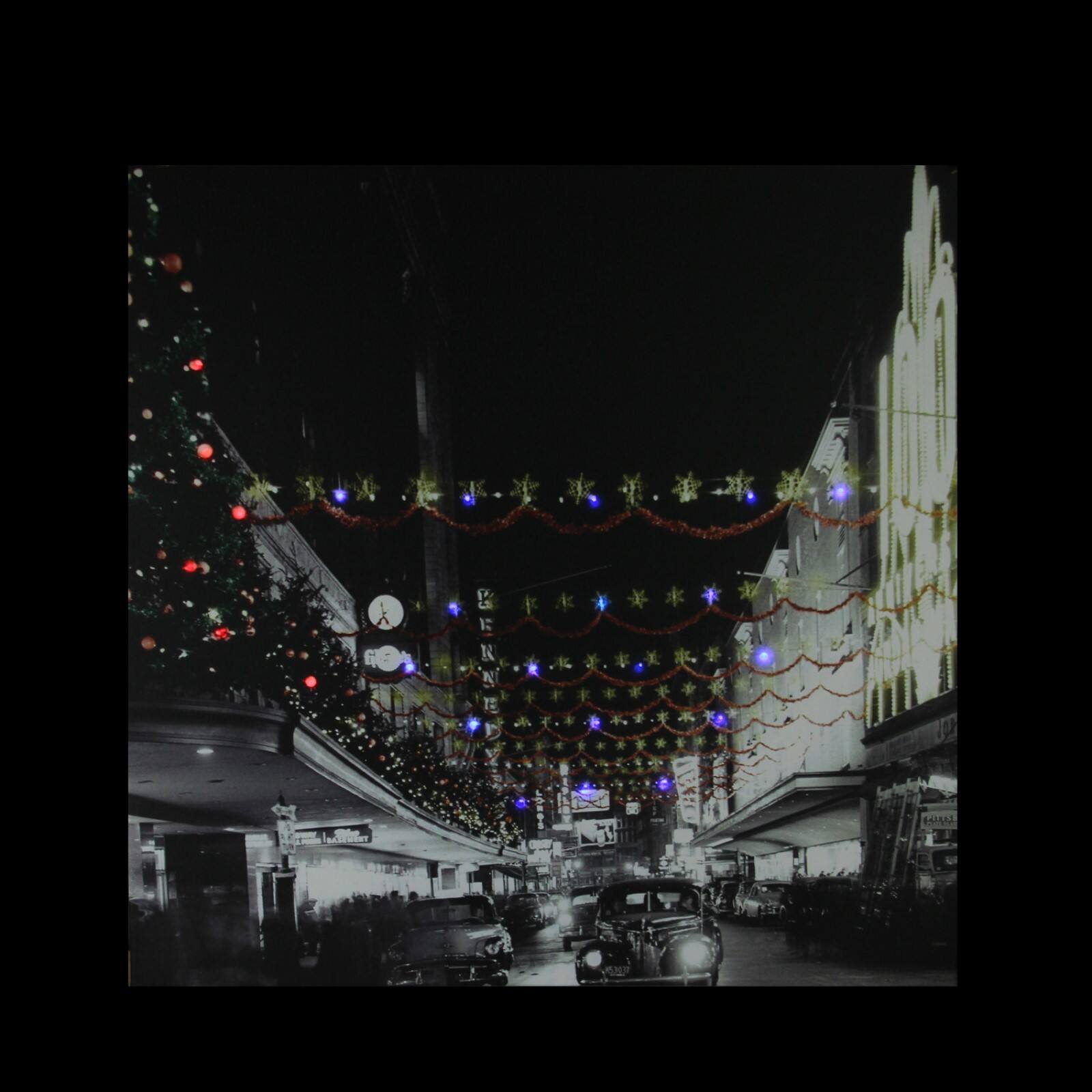 Christmas on Main Street in Pittsburgh LED Canvas Wall Art
