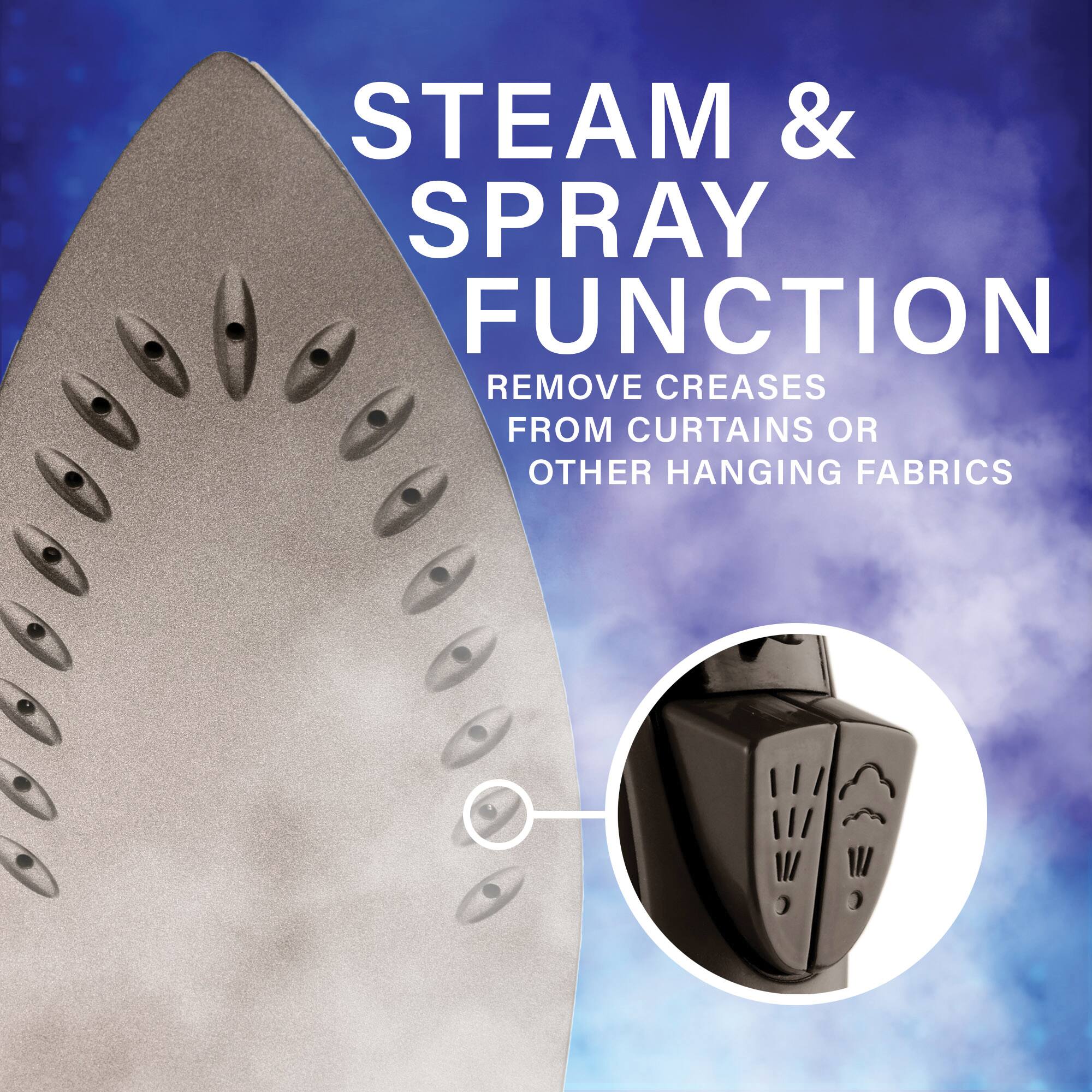 Brentwood 1,200W Nonstick Steam Iron with Retractable Cord
