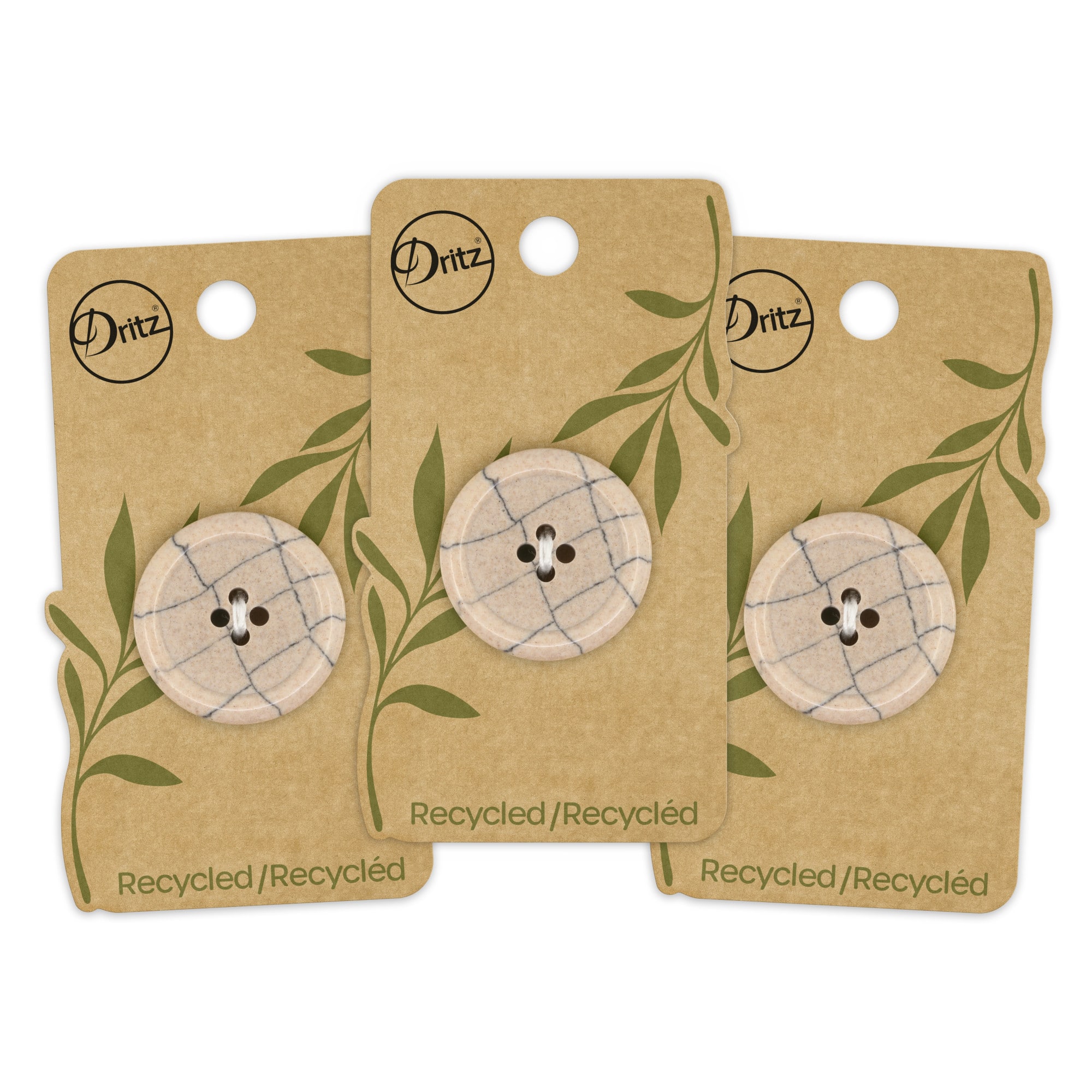 Dritz® 28mm Beige-Camel Recycled Polyester Round Button, 3ct.
