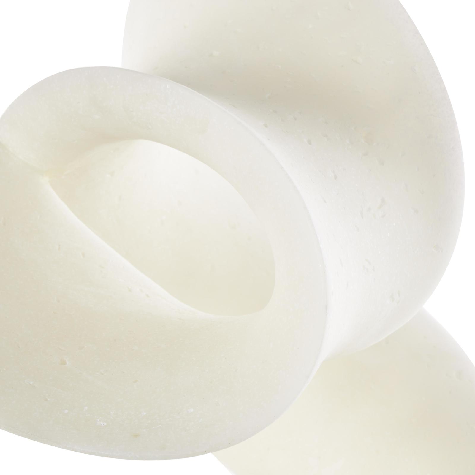 19.5" White Polystone Abstract Twisted Wave Decorative Sculpture with Elevated Base