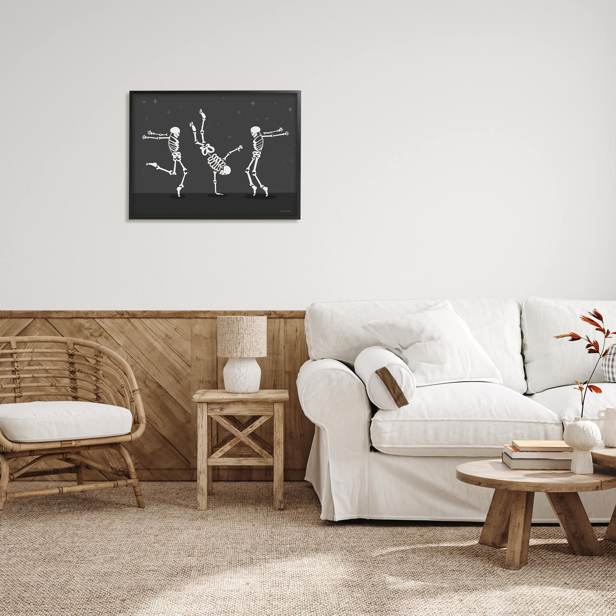 Stupell Industries Three Dancing Skeletons Framed Giclee Art