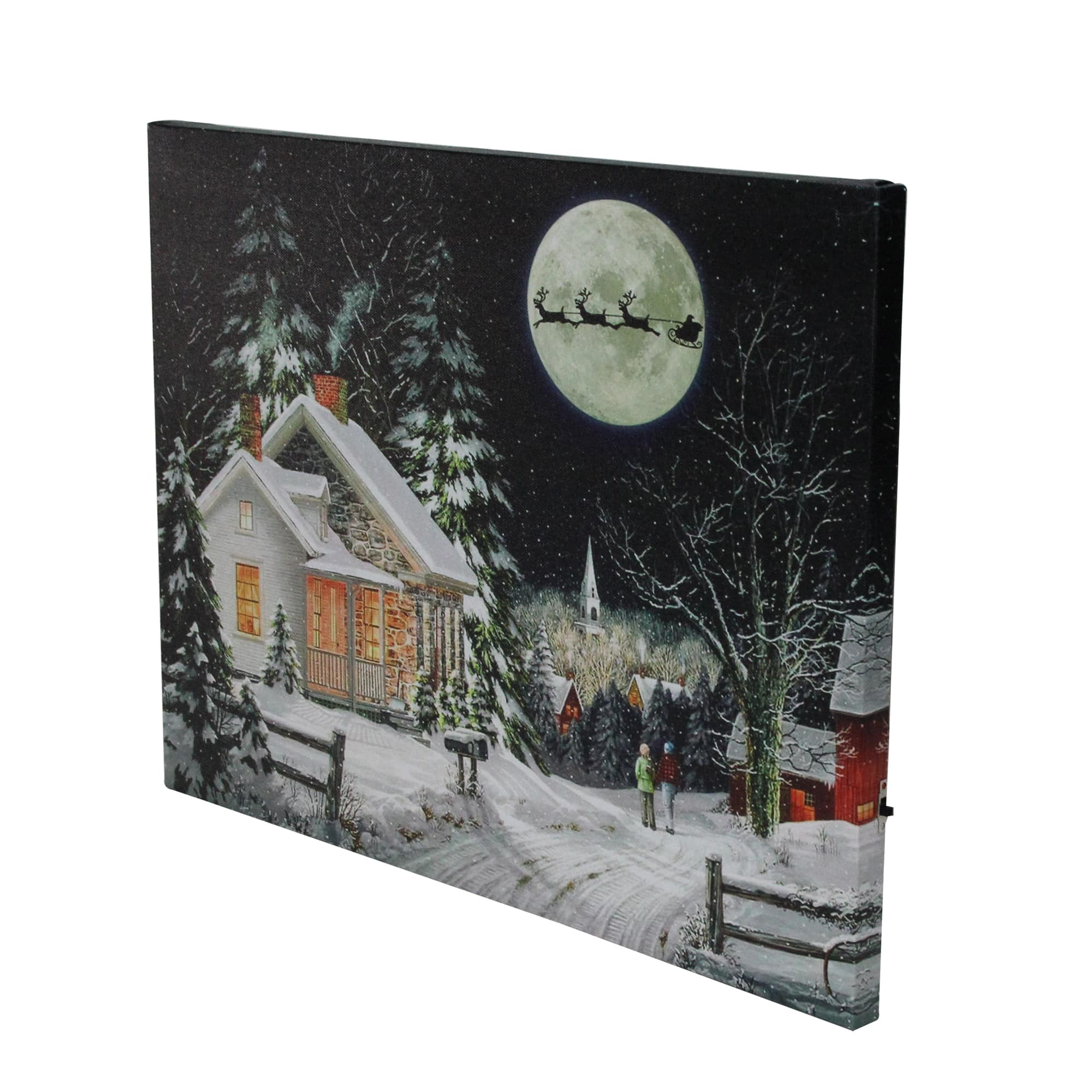 LED Lighted Santa Claus Coming To Town Christmas Wall Art