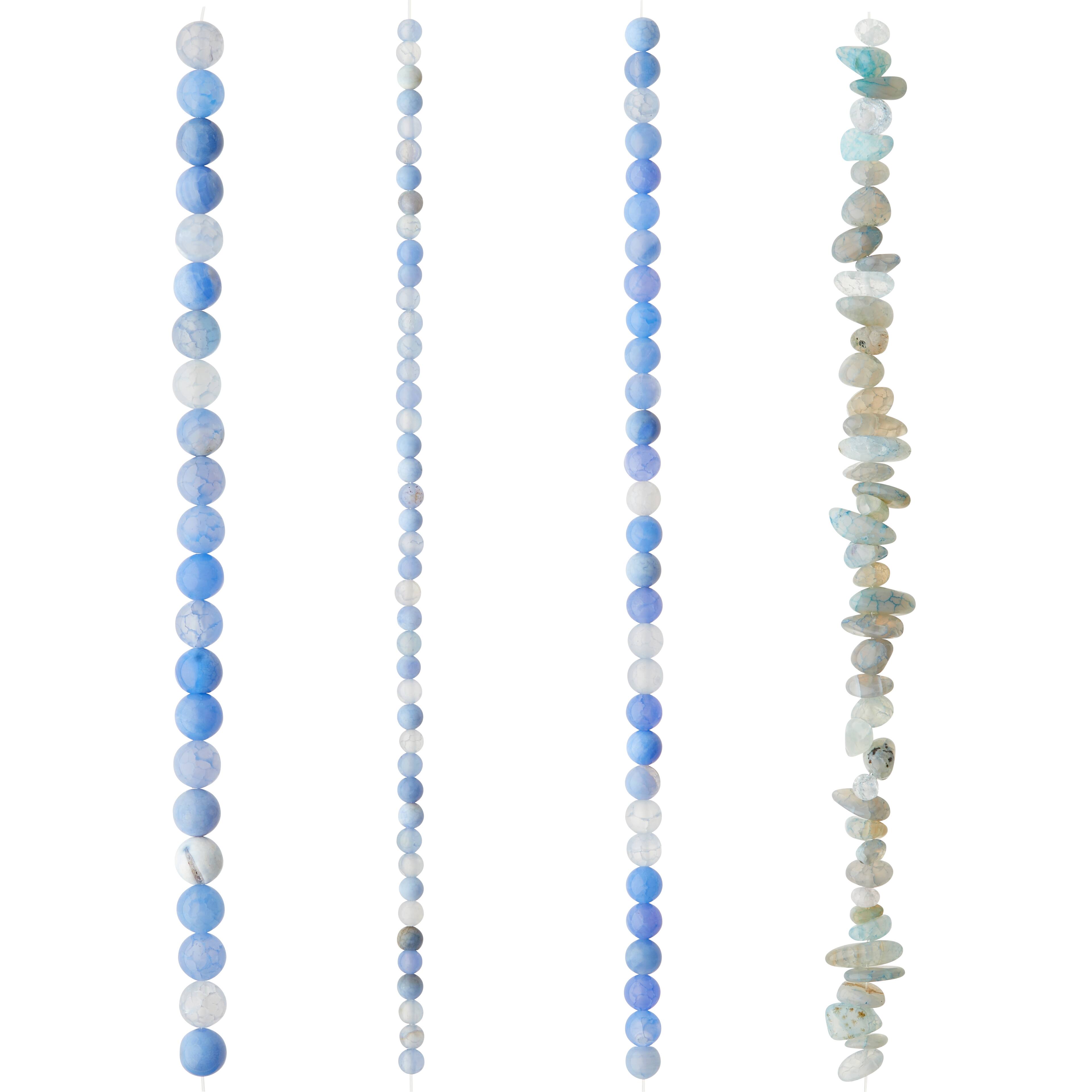 Blue Agate Stone Beads Value Pack by Bead Landing™