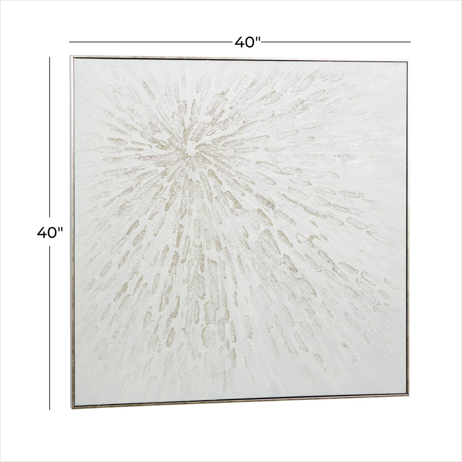 CosmoLiving by Cosmopolitan White Canvas Contemporary Wall Art, 39" x 39" x 2"
