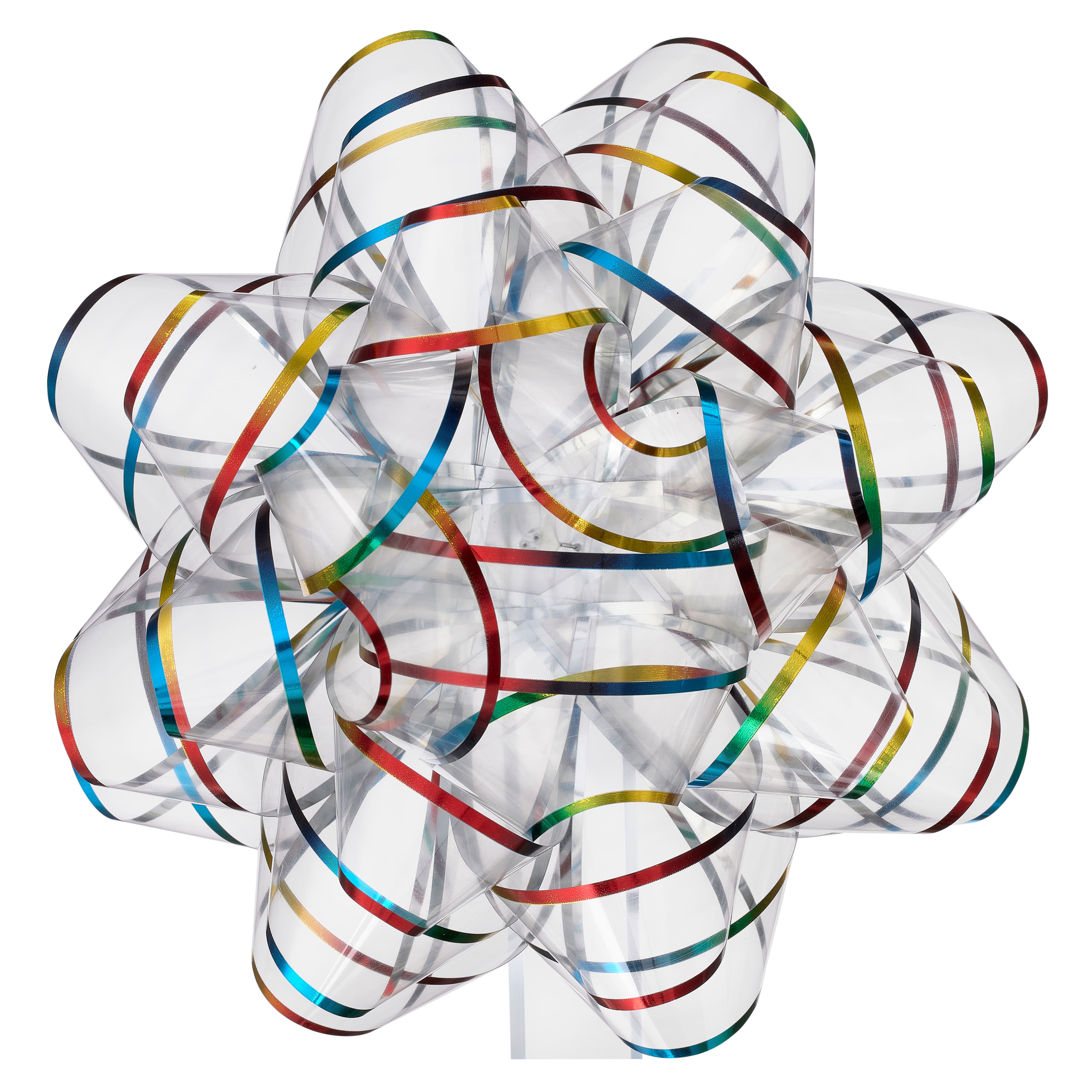 Clear & Rainbow Jumbo Bow by Celebrate It™