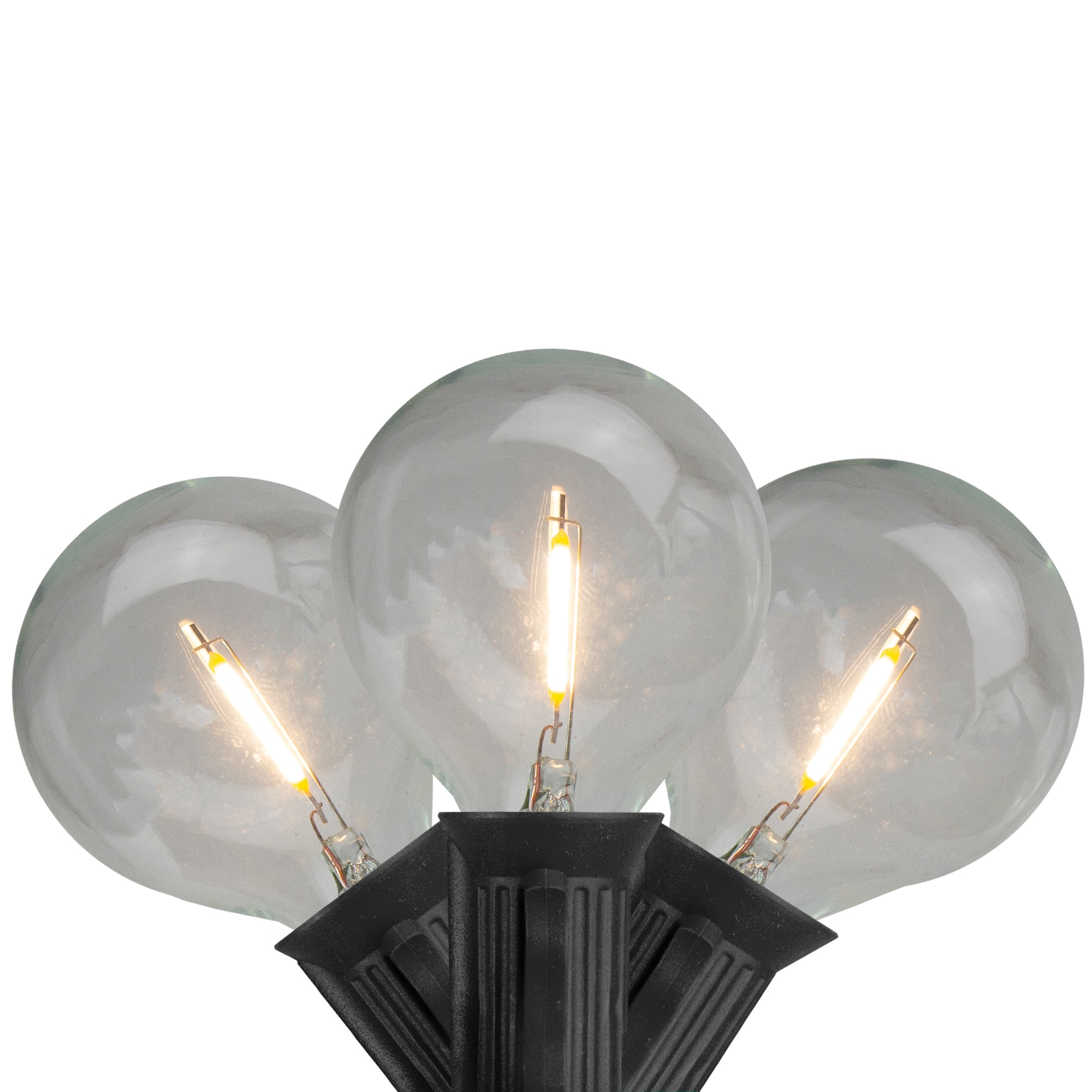 20ct. Warm White LED G50 Globe Black Wire Patio Lights