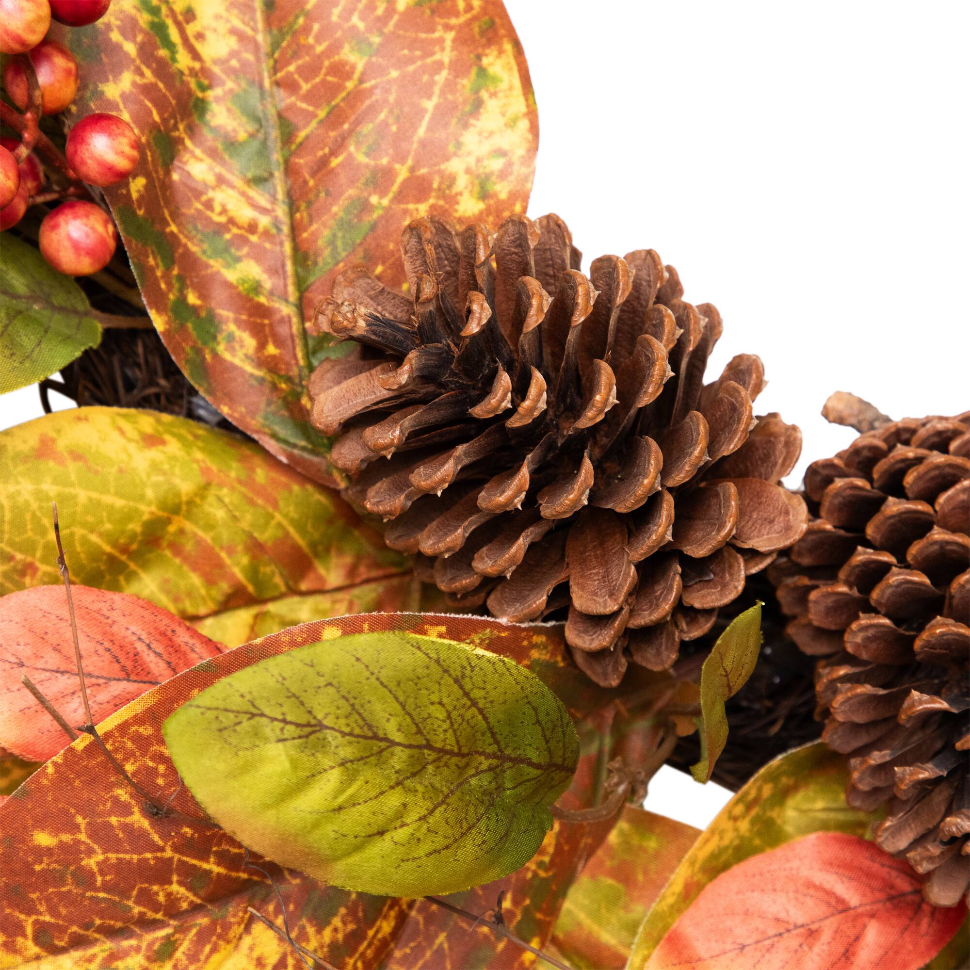 26" Leaves & Berries Twig Thanksgiving Wreath