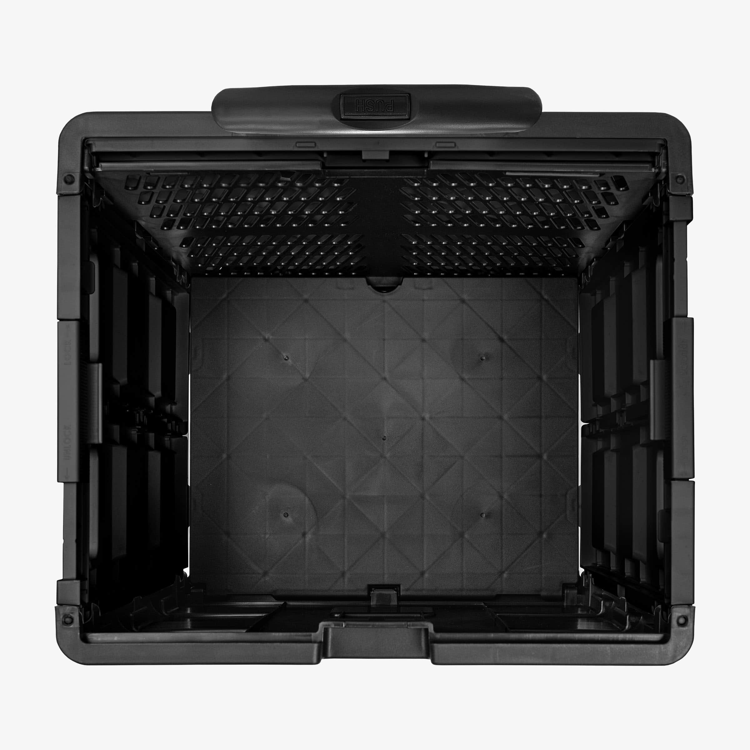 CleverMade® 55L Black Wheeled Trolley Crate