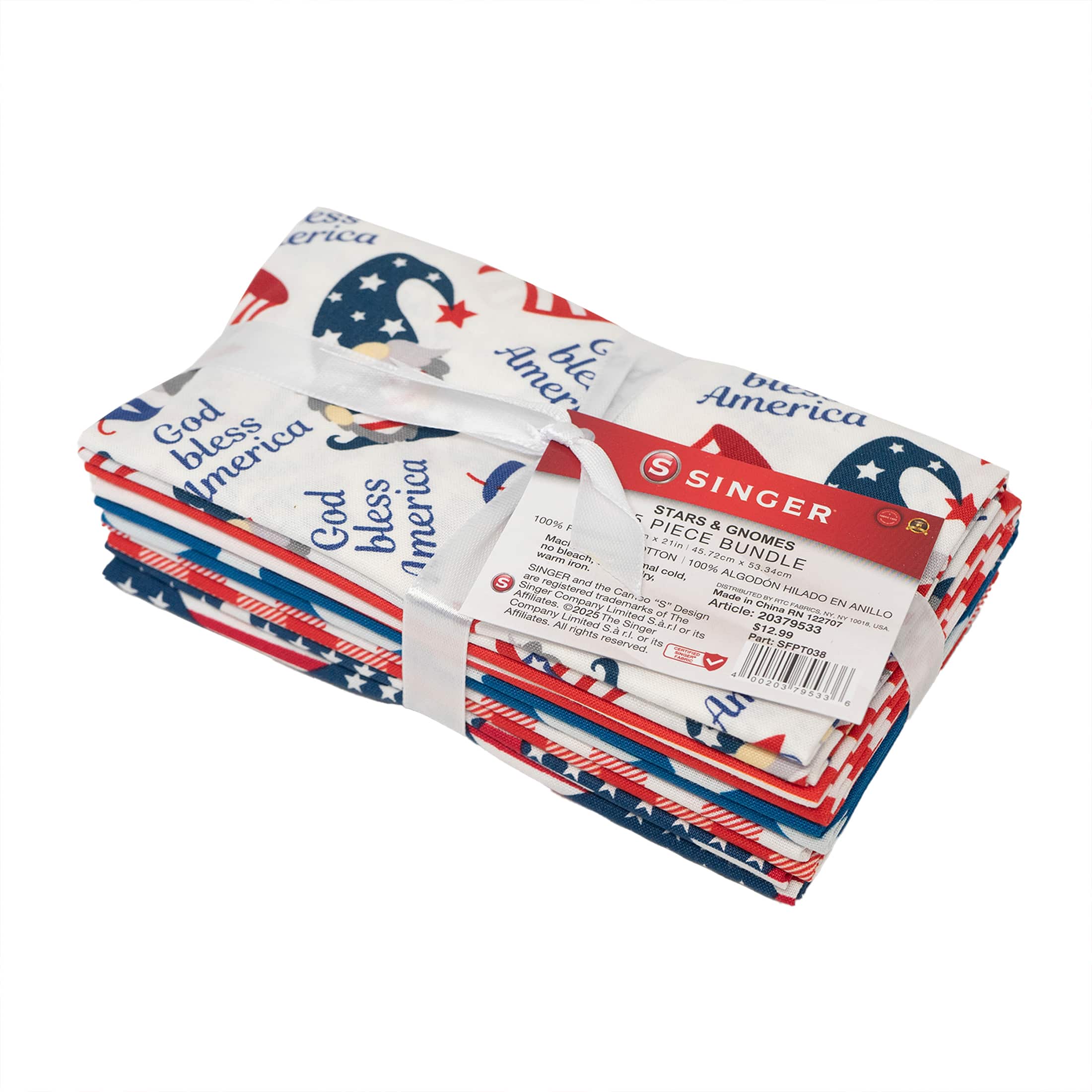 SINGER Stars & Gnomes Printed Cotton Fabric Bundle