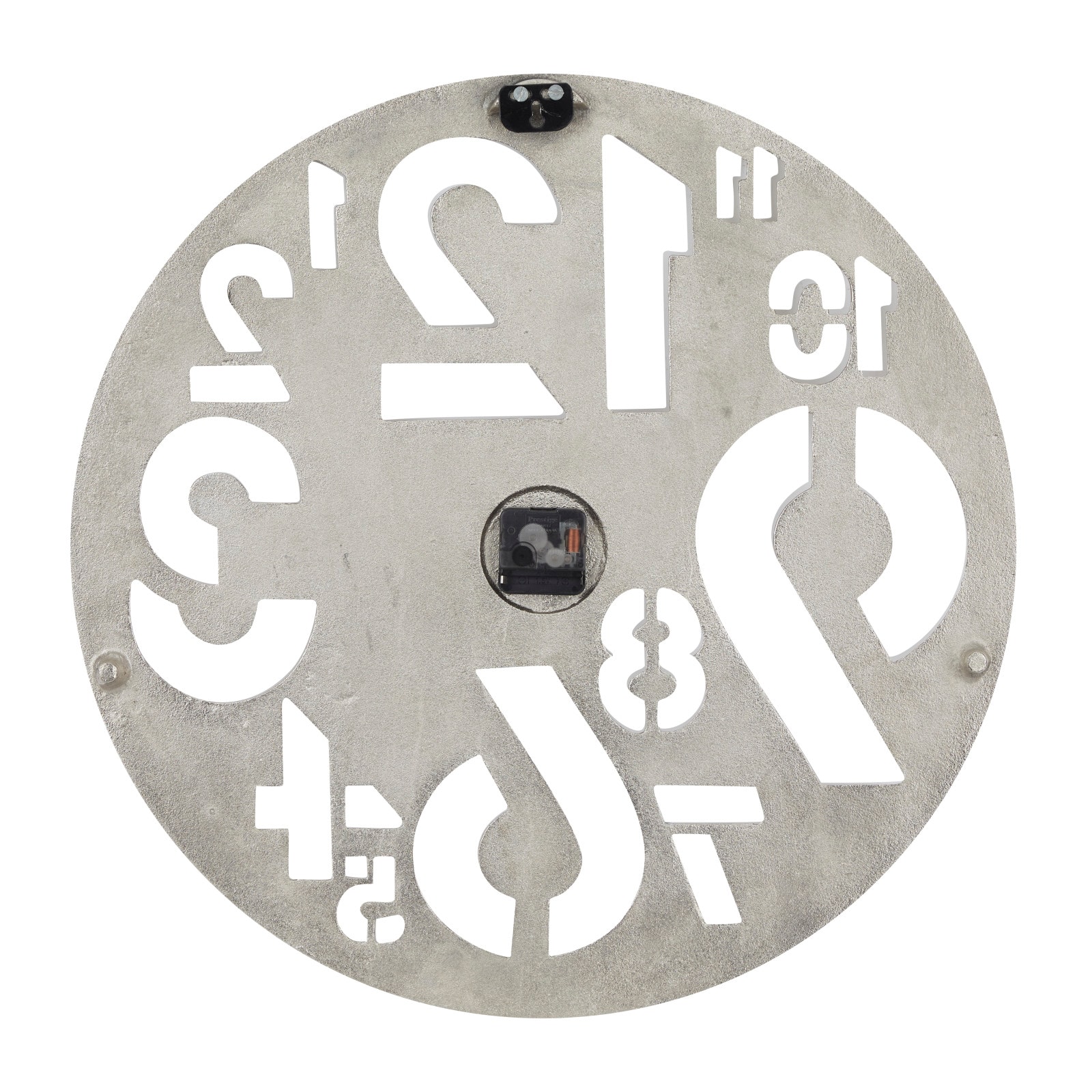 Silver Aluminum Contemporary Wall Clock, 24" x 24" x 2"
