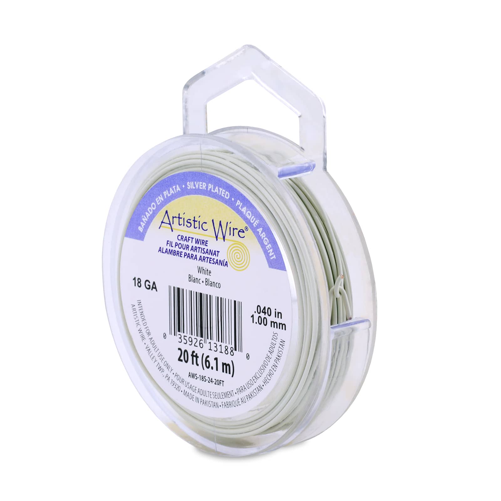 Artistic Wire® 18 Gauge Silver Plated Tarnish Resistant Colored Copper Craft Wire, 20ft.