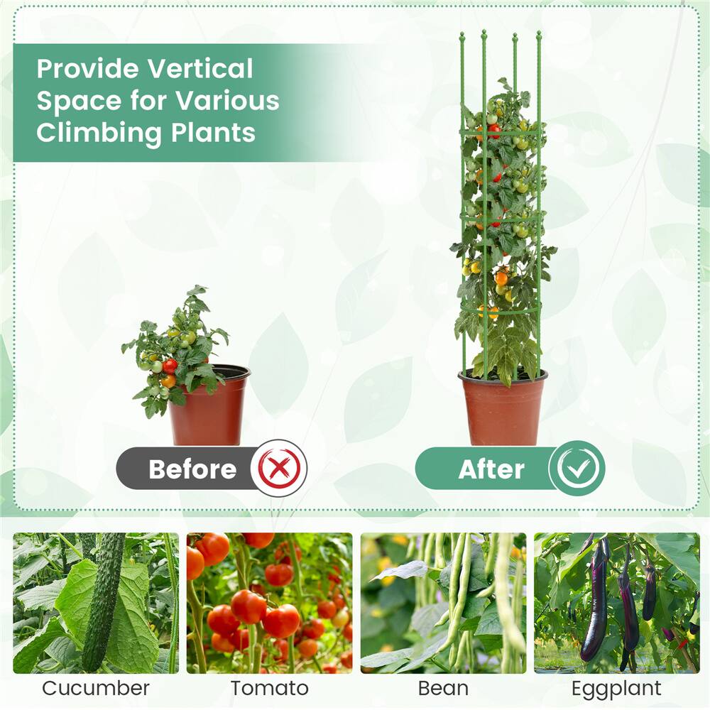 Costway 57" Adjustable Height Garden Trellis Plant Support & Tomato Cages, 2ct.