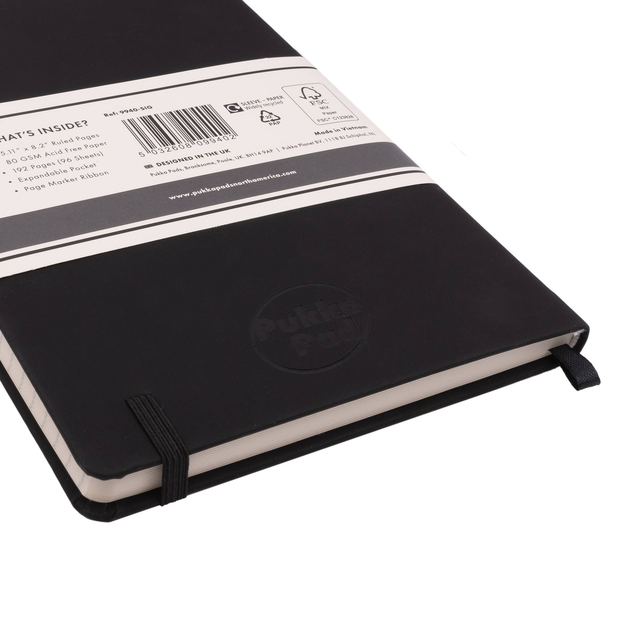 Pukka Pads Black A5 Soft Cover College Ruled Books, 3ct.