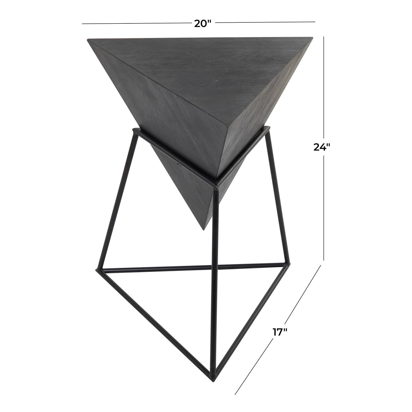 24" Metal Modern Accent Table