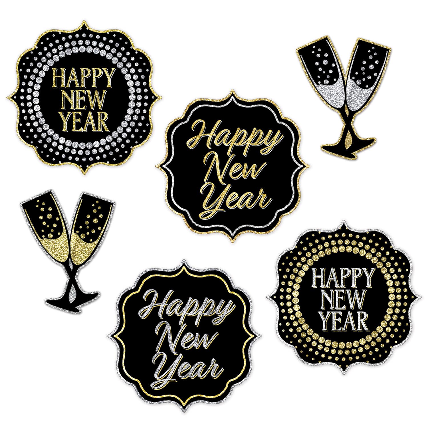 Beistle Happy New Year Cutouts, 2 Packs of 6