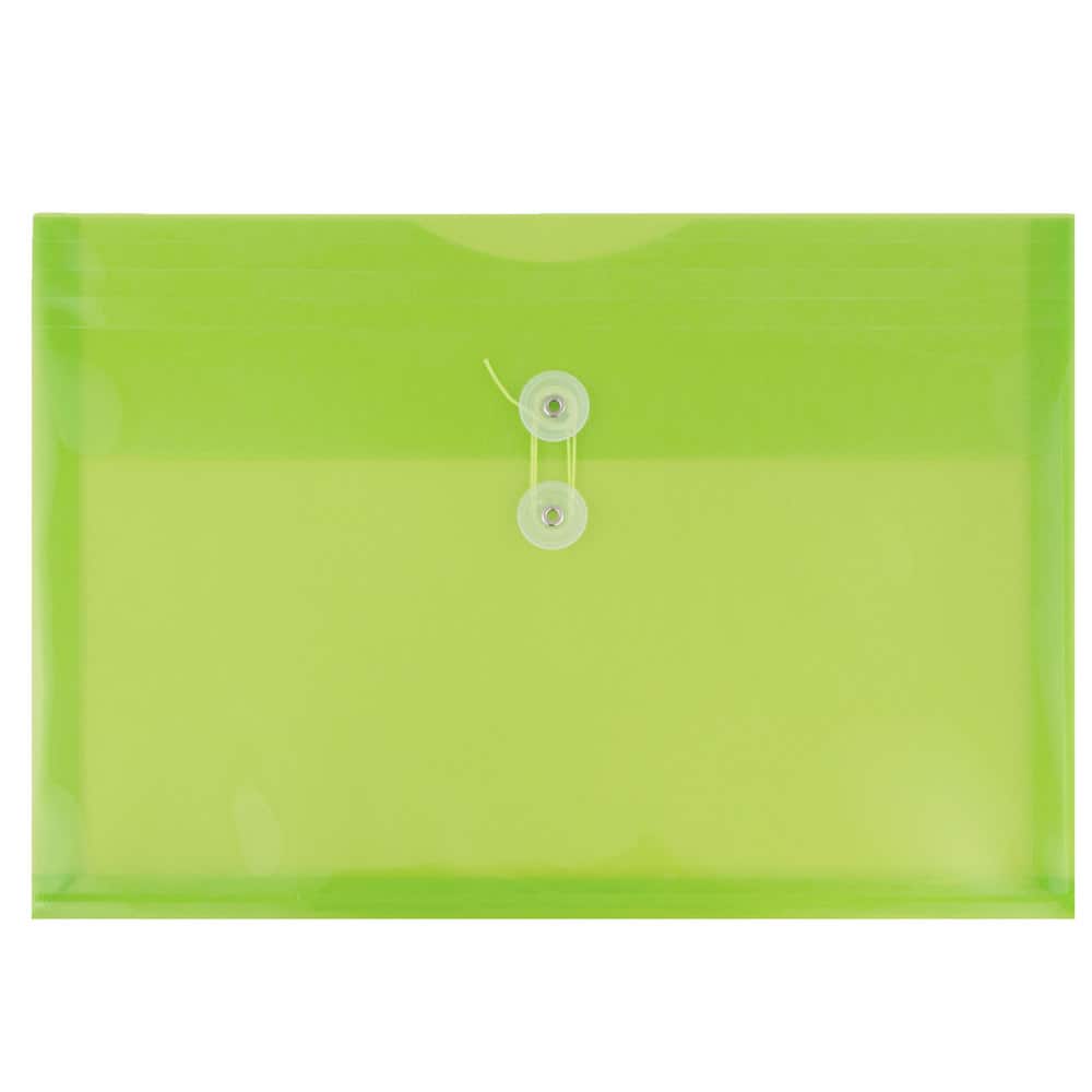 JAM Paper Letter Booklet Plastic Envelopes with Button & String Tie Closure