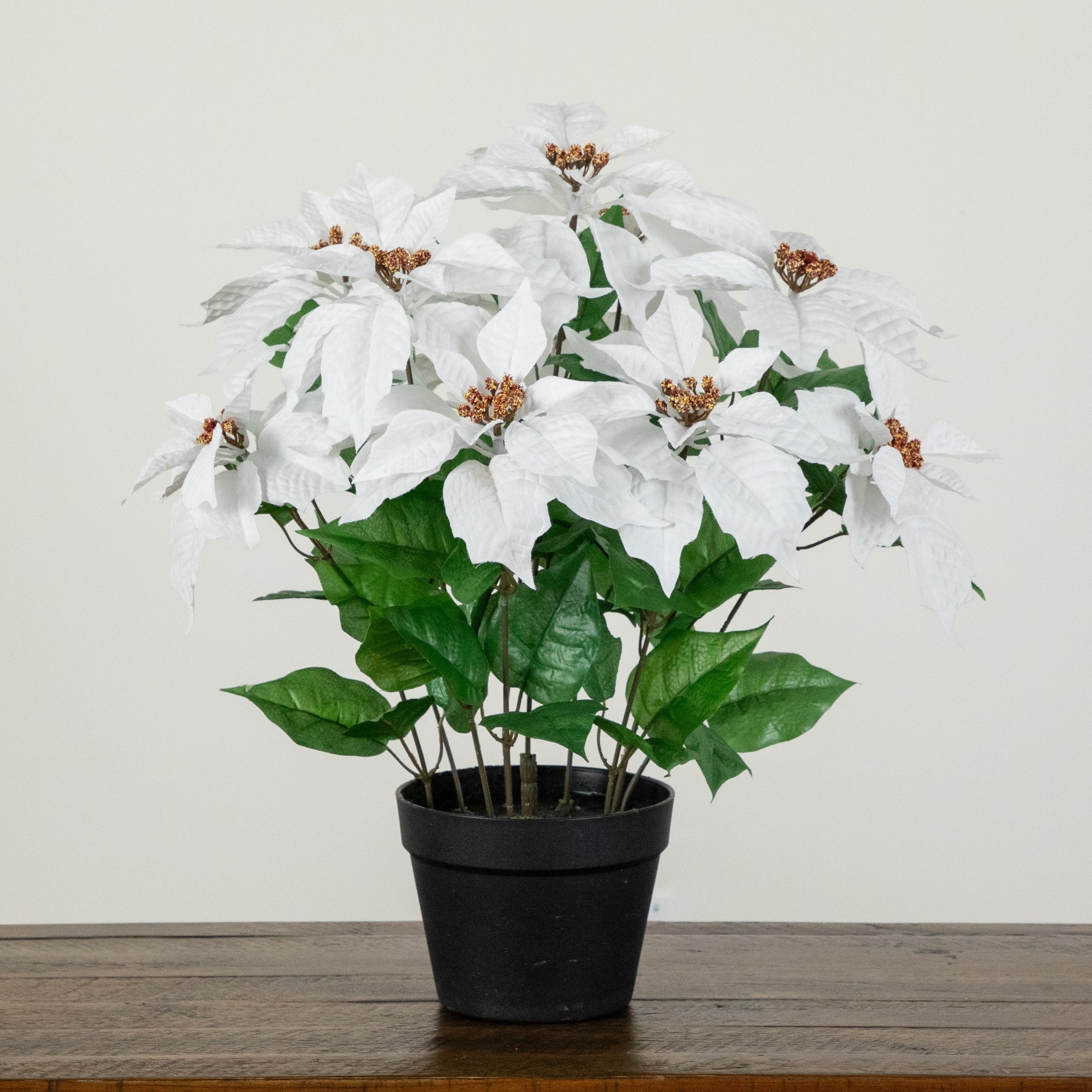 Nearly Natural 22" Artificial Potted Poinsettia Plant
