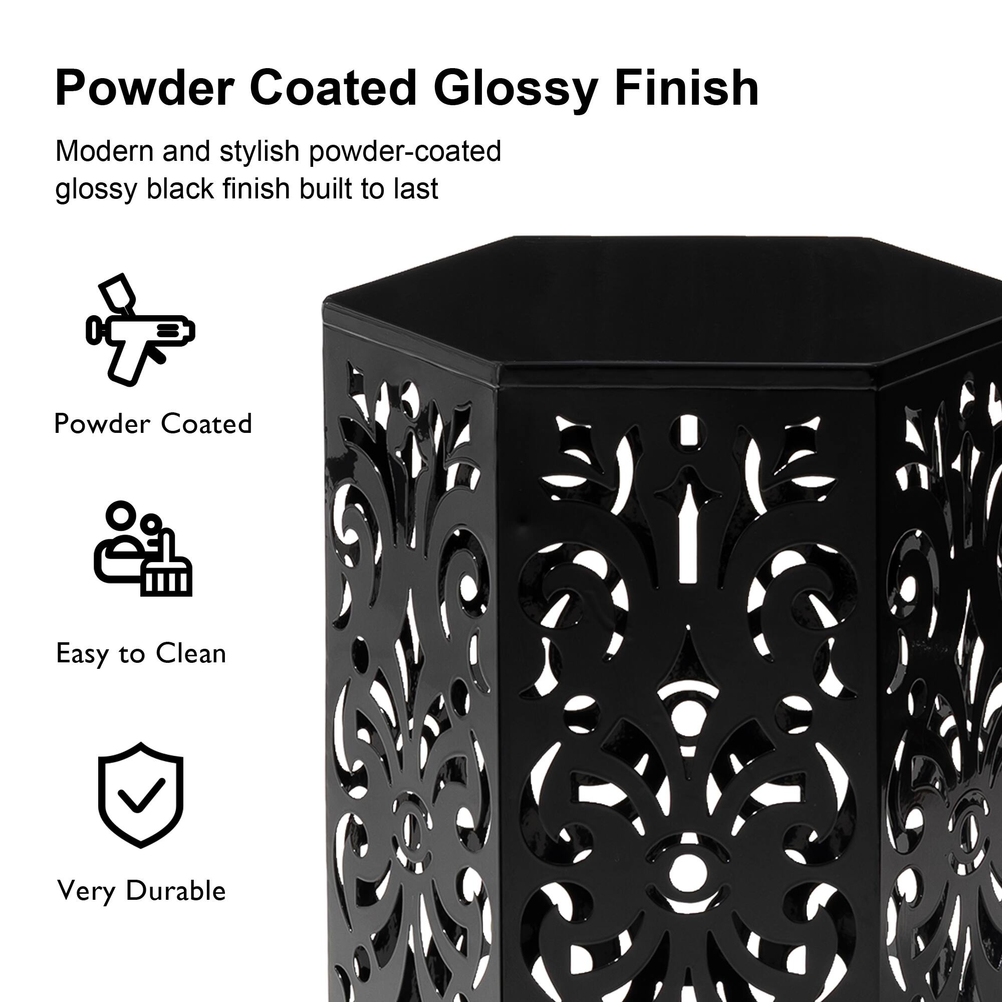 Glitzhome® Floral Motif Hexagonal Garden Stool Set