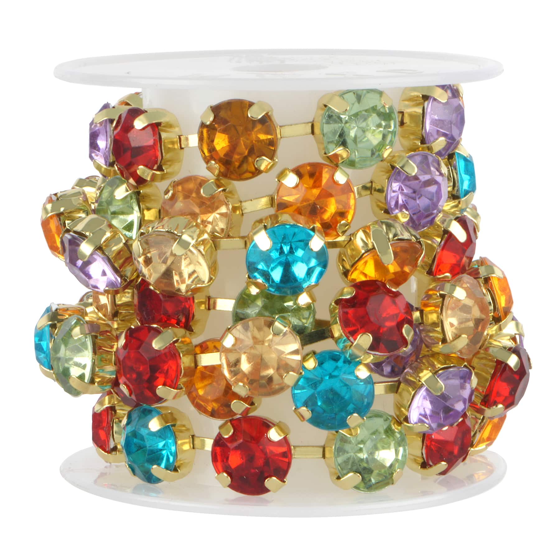 1yd. Gold & Rainbow Rhinestone Chain by Bead Landing™