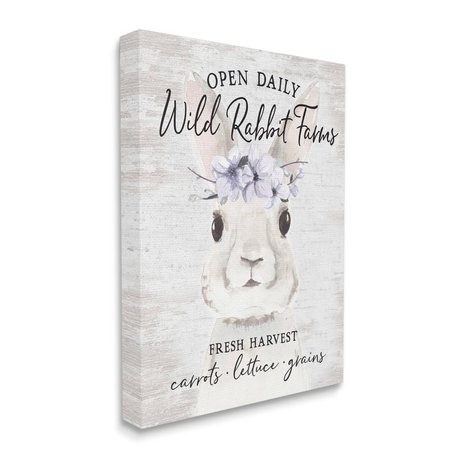 Stupell Industries Wild Rabbit Farms Weathered Floral Crown Sign Canvas Wall Art