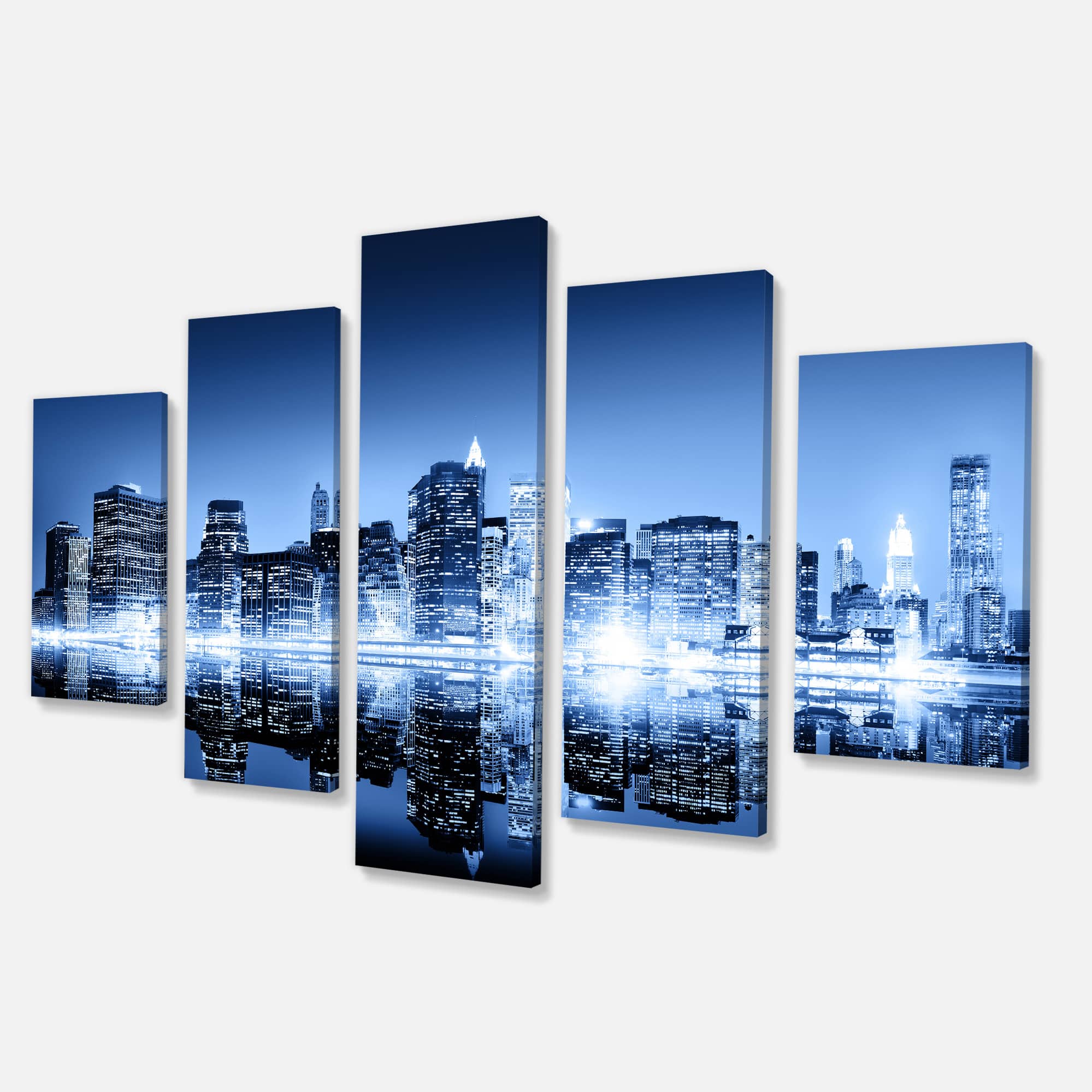 Designart - Night New York City Mirrored