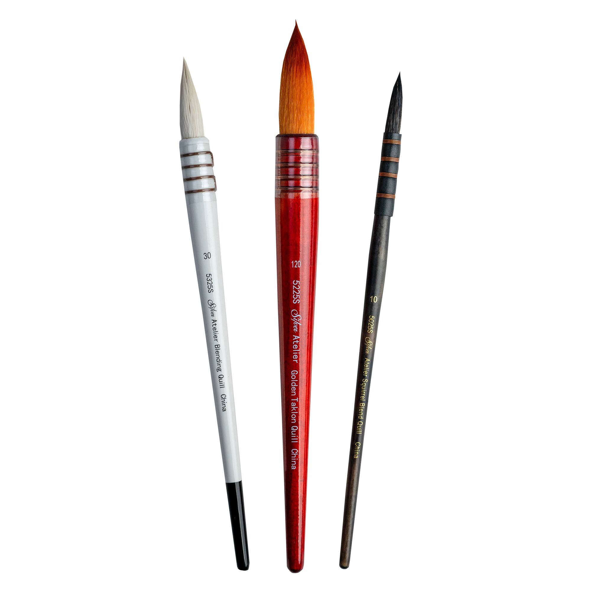 Silver Brush Limited Atelier Quill™ 3 Piece Round Brush Set