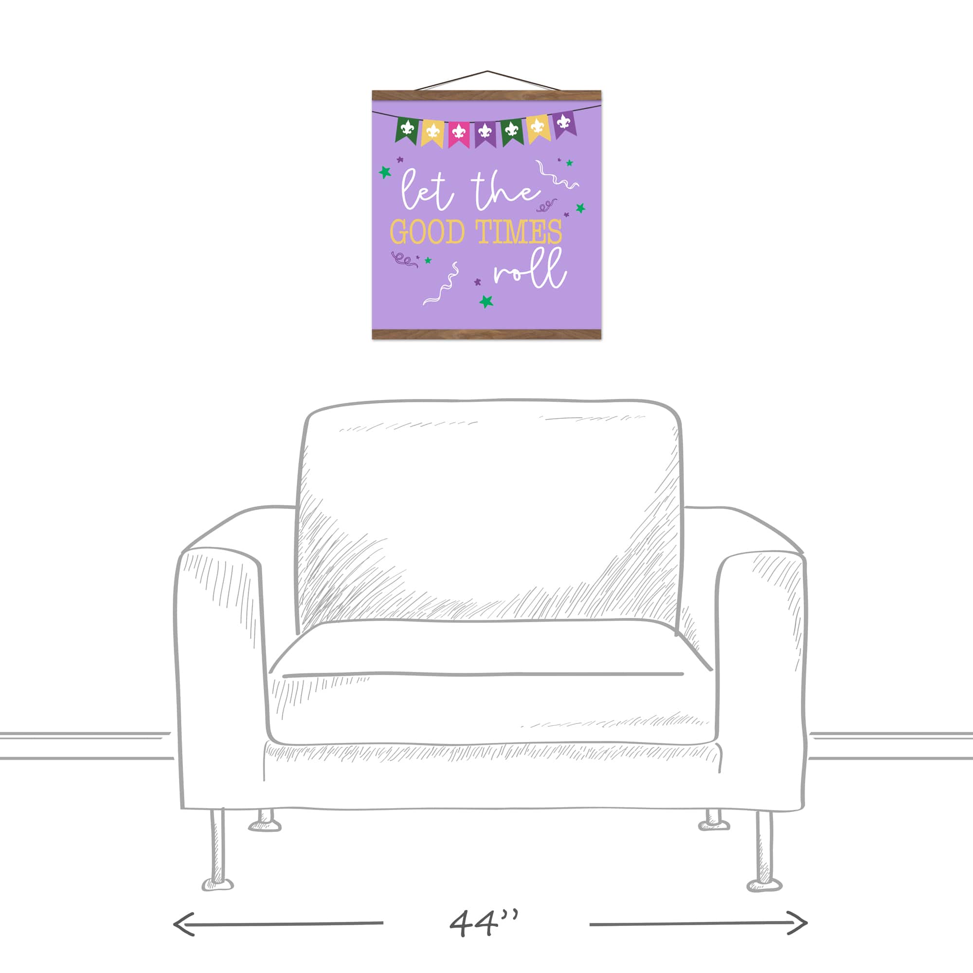 Let The Good Times Roll Teak Hanging Canvas