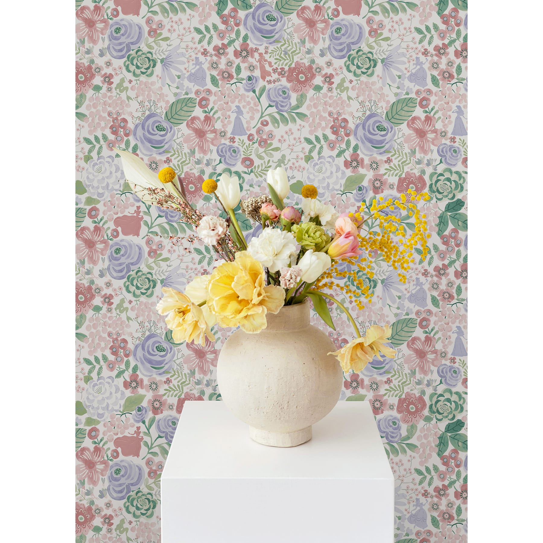 RoomMates Disney Princess Watercolor Floral Peel & Stick Wallpaper