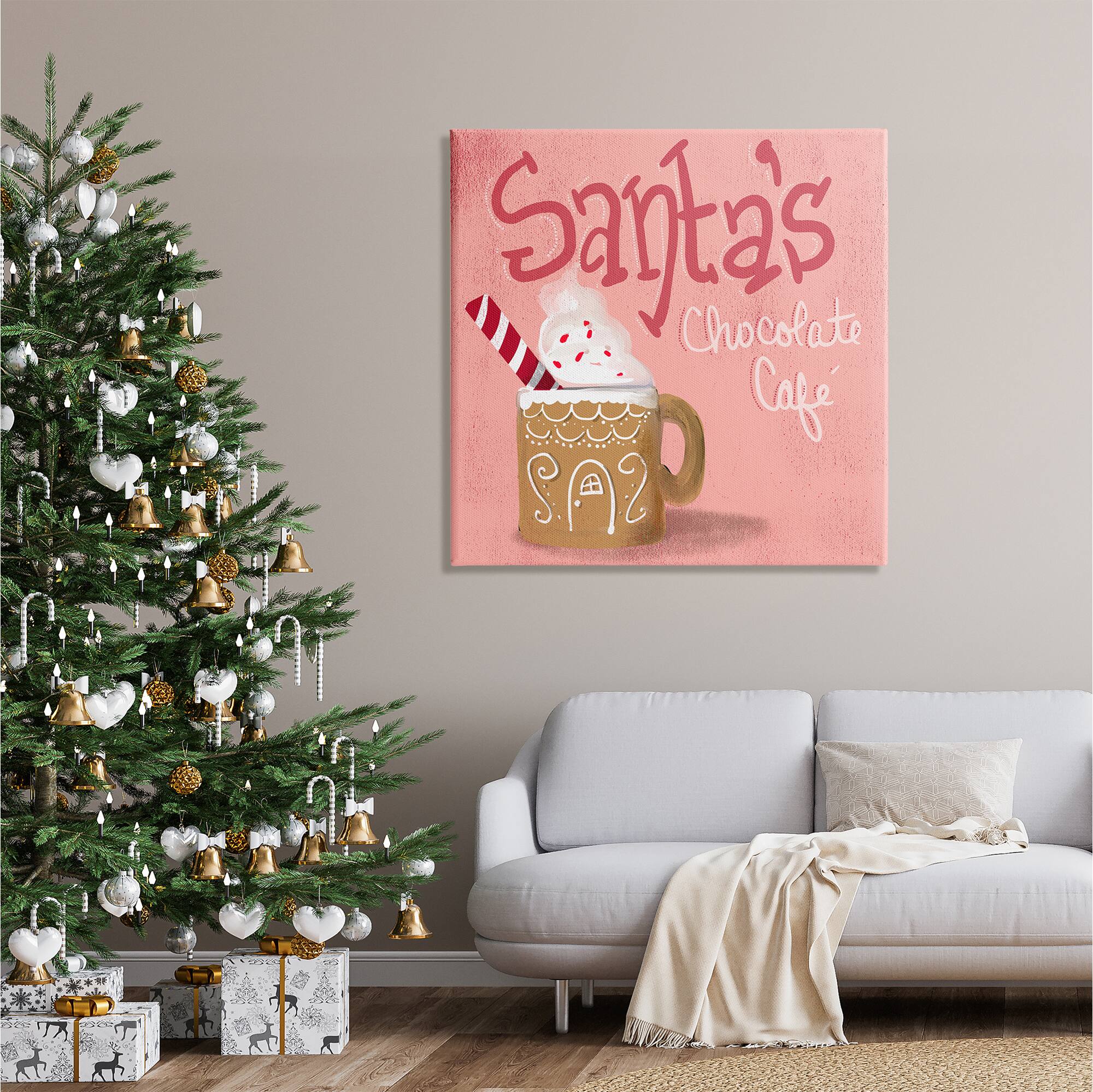 Stupell Industries Santa's Chocolate Cafe Sign Canvas Wall Art