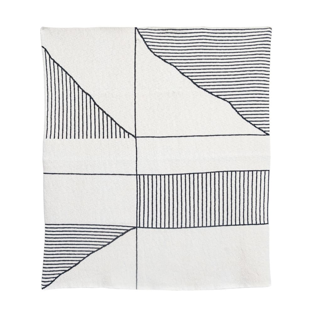 Hello Honey® Black & Cream Cotton Knit Throw Blanket