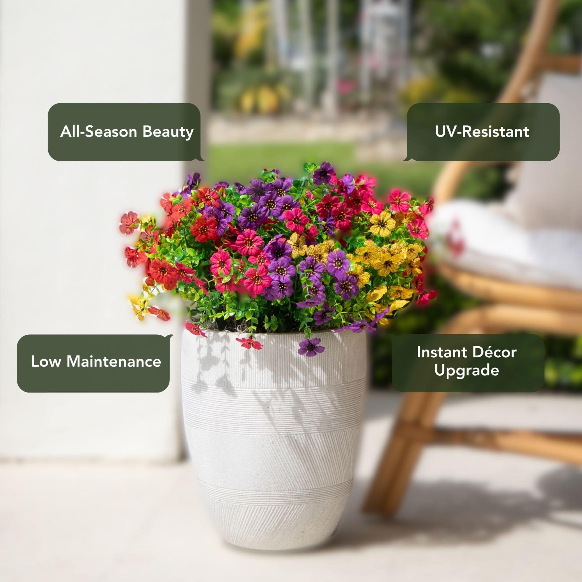 13" UV Resistant Artificial Daisy Bushes, 12ct.