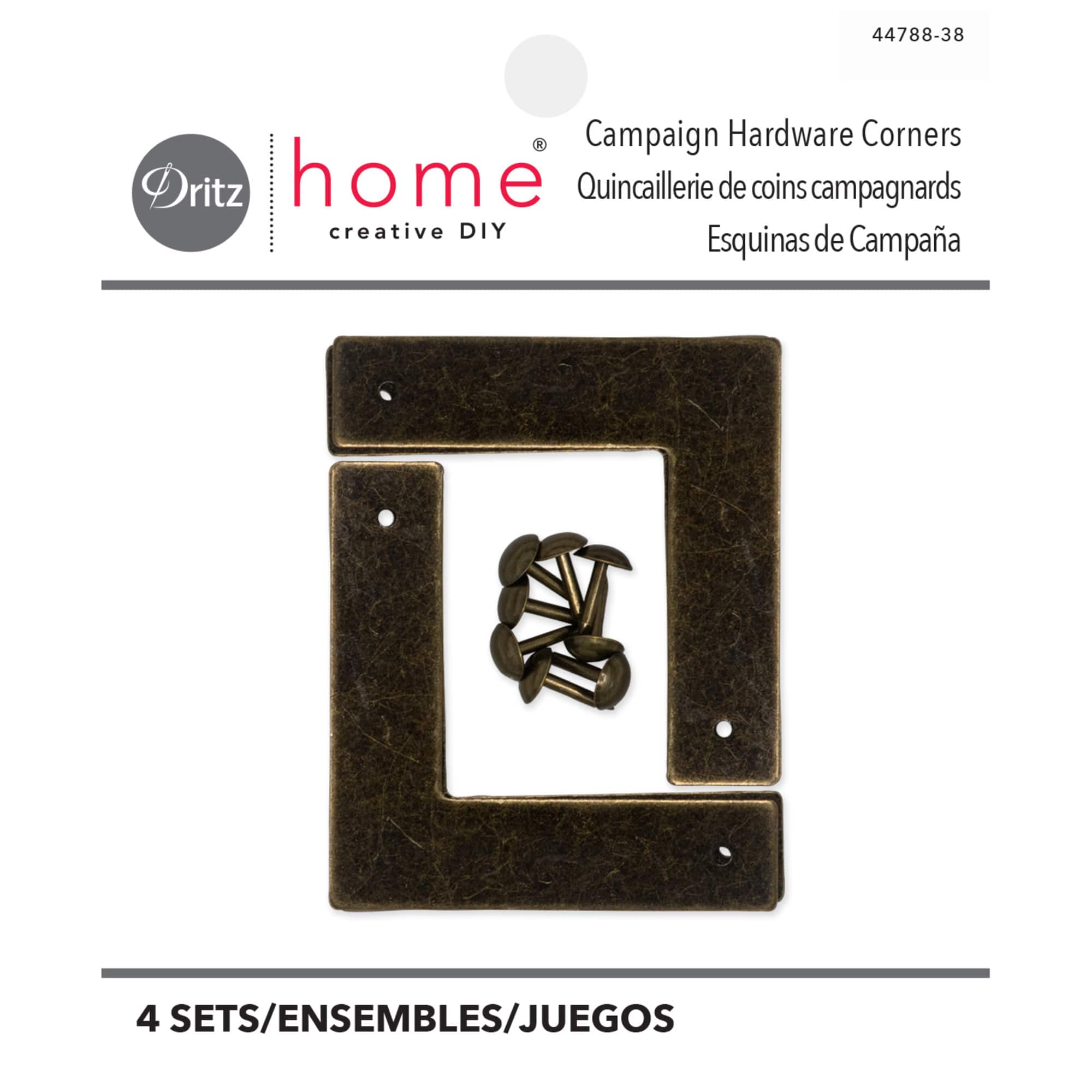 Dritz® Small Antique Brass Home Smooth Campaign Hardware Corners, 3 Pack