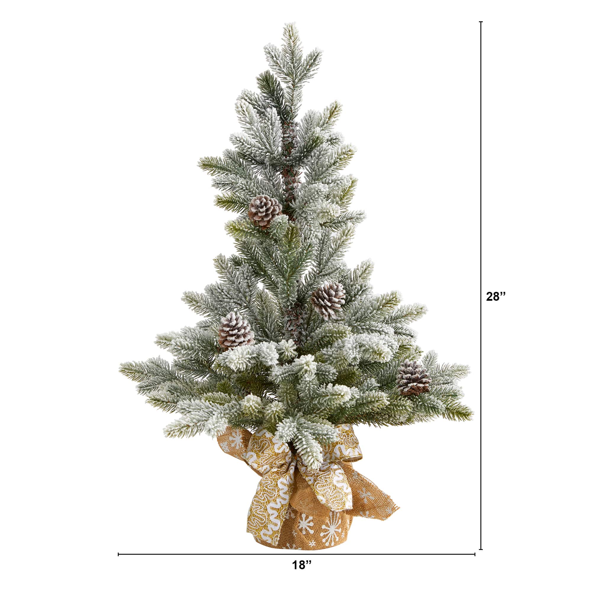2.5ft. Unlit Flocked Artificial Christmas Tree with Pinecones