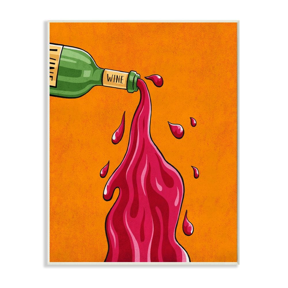 Stupell Industries Wine Splash Vintage Comic Book Wall Plaque