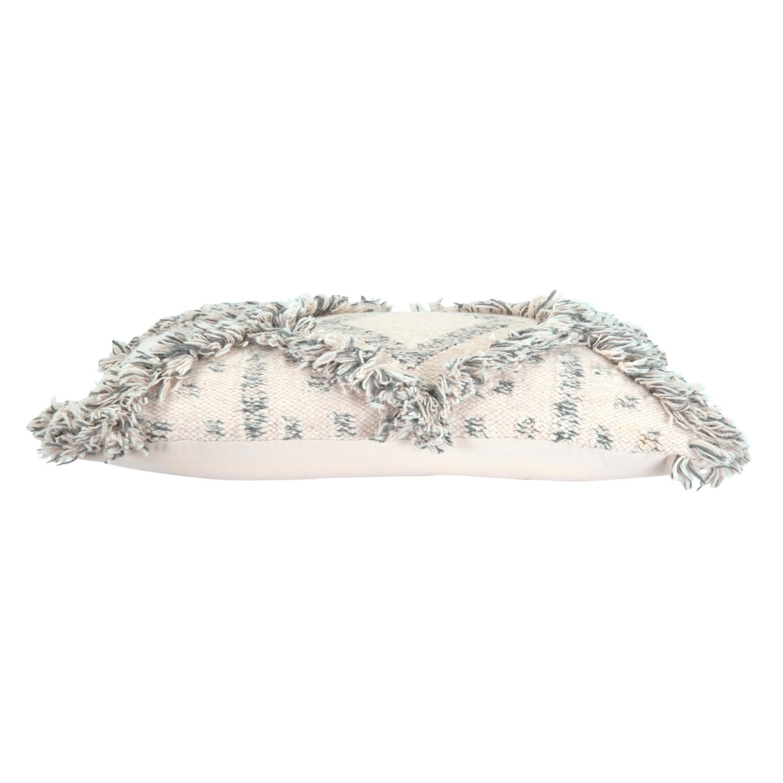 Hello Honey® Cream & Gray Fringe Kilim Pillow