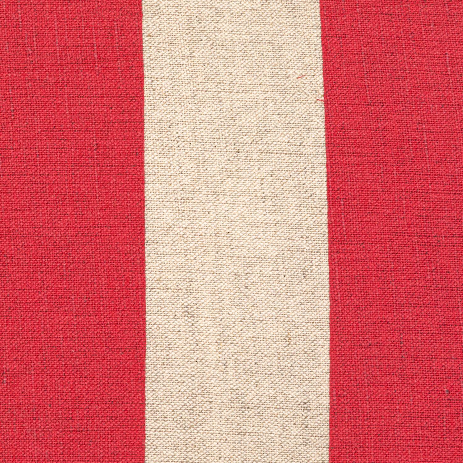 Hello Honey® 20" Red & Natural Cotton & Linen Striped Pillow